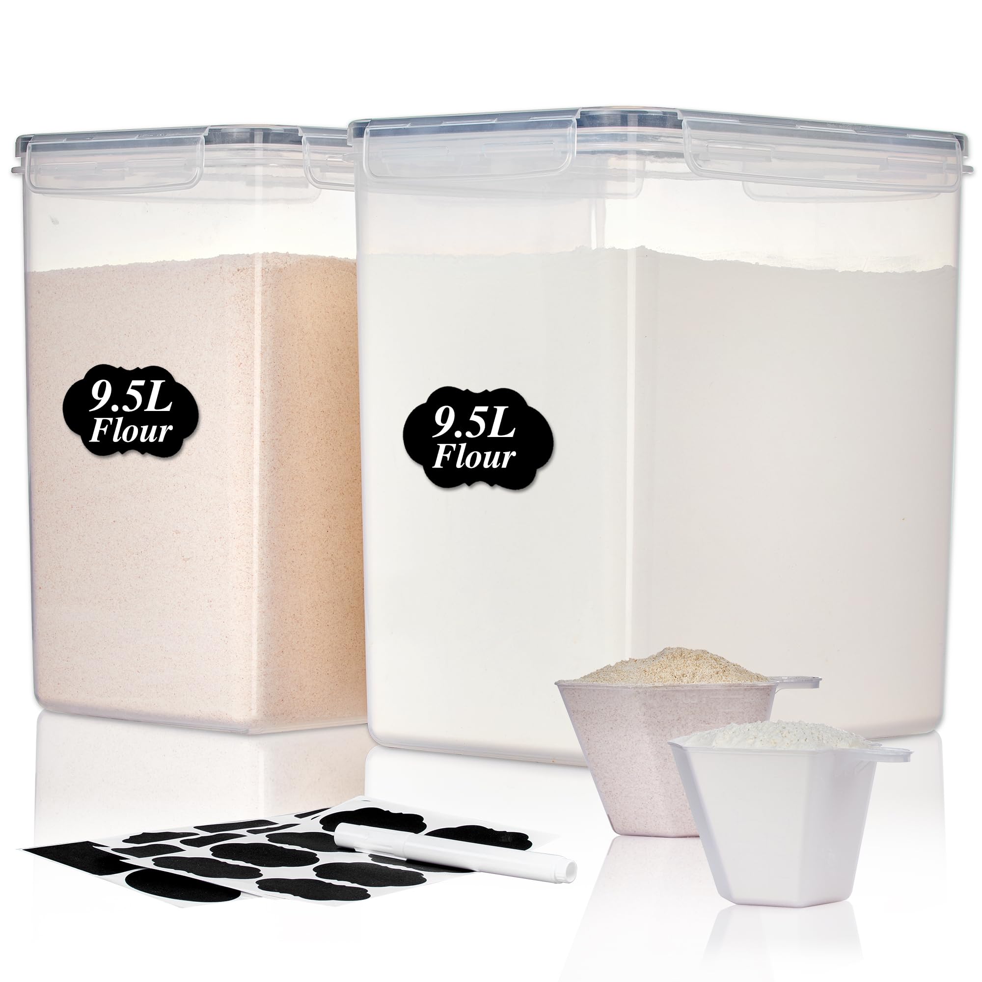 Vtopmart 2-Pack 9.5L Flour Containers