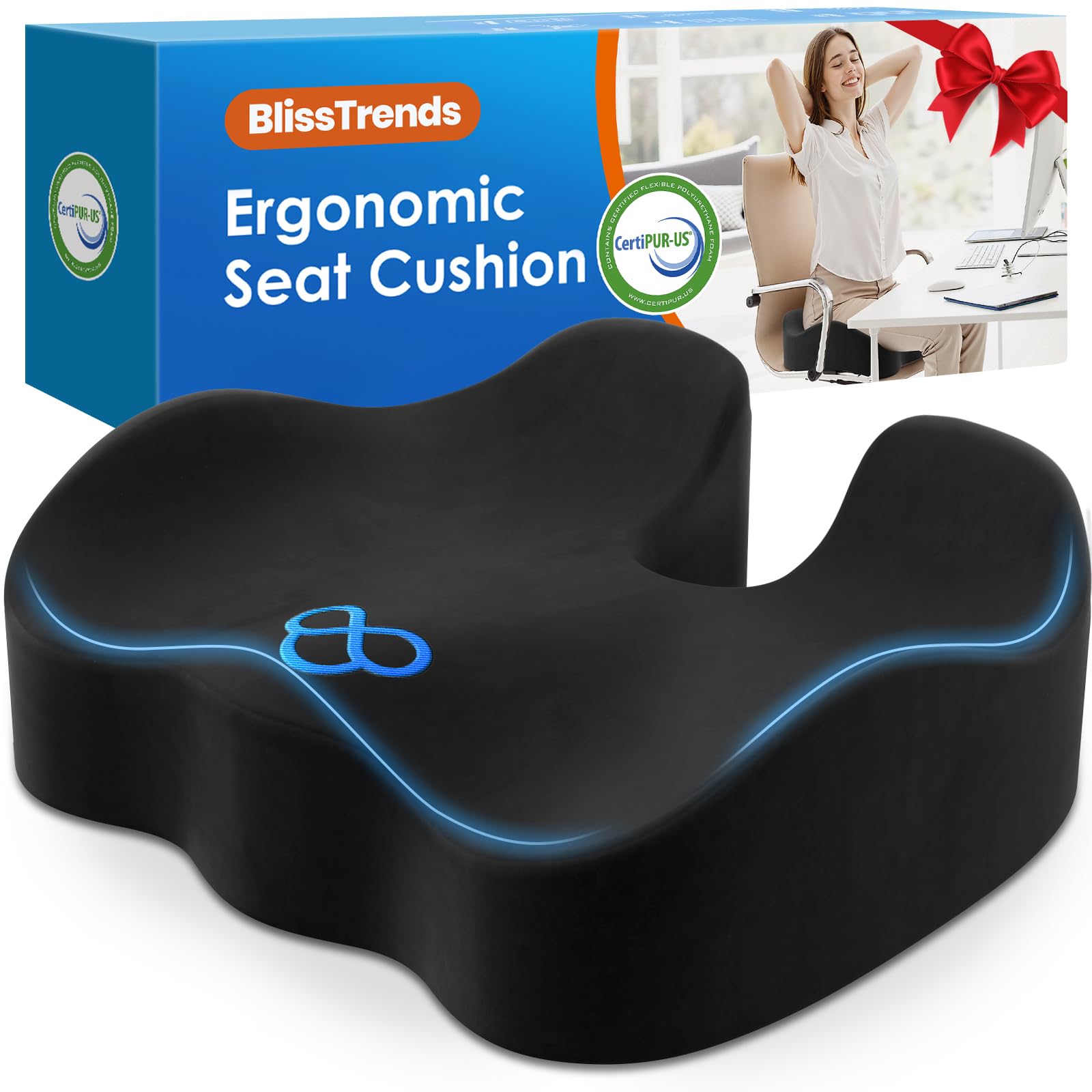 BlissTrends 4.7in Memory Foam Seat Cushion