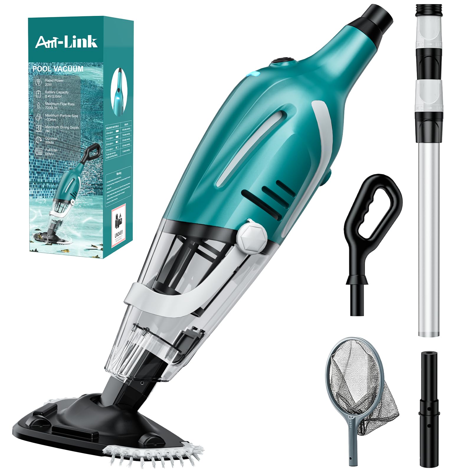 Ant-Link Turbo Rechargeable Pool Vacuum