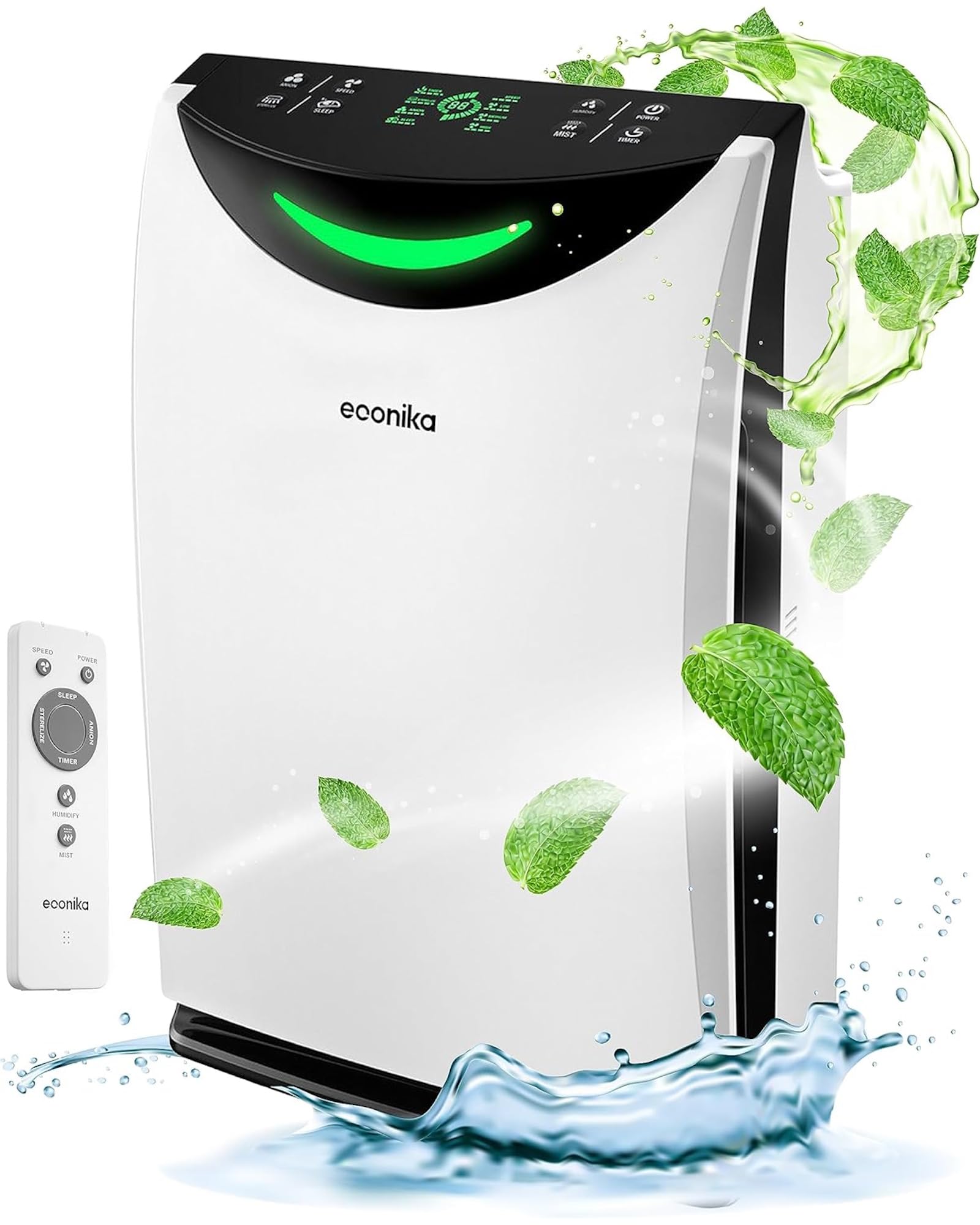Air Purifier + Humidifier Combo — HEPA, UV-C, Ionizer (4-in-1)