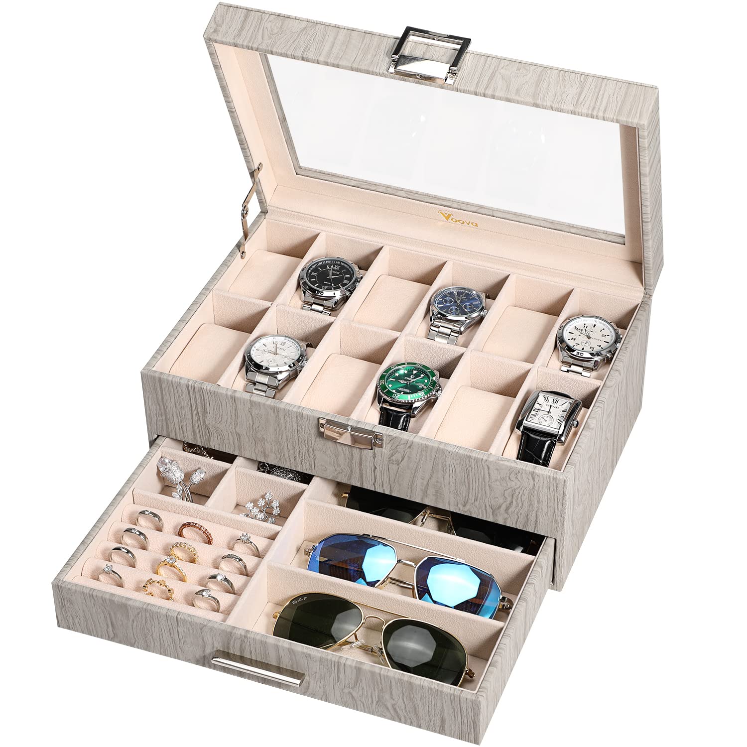 Voova 12-Slot Watch & Jewelry Box