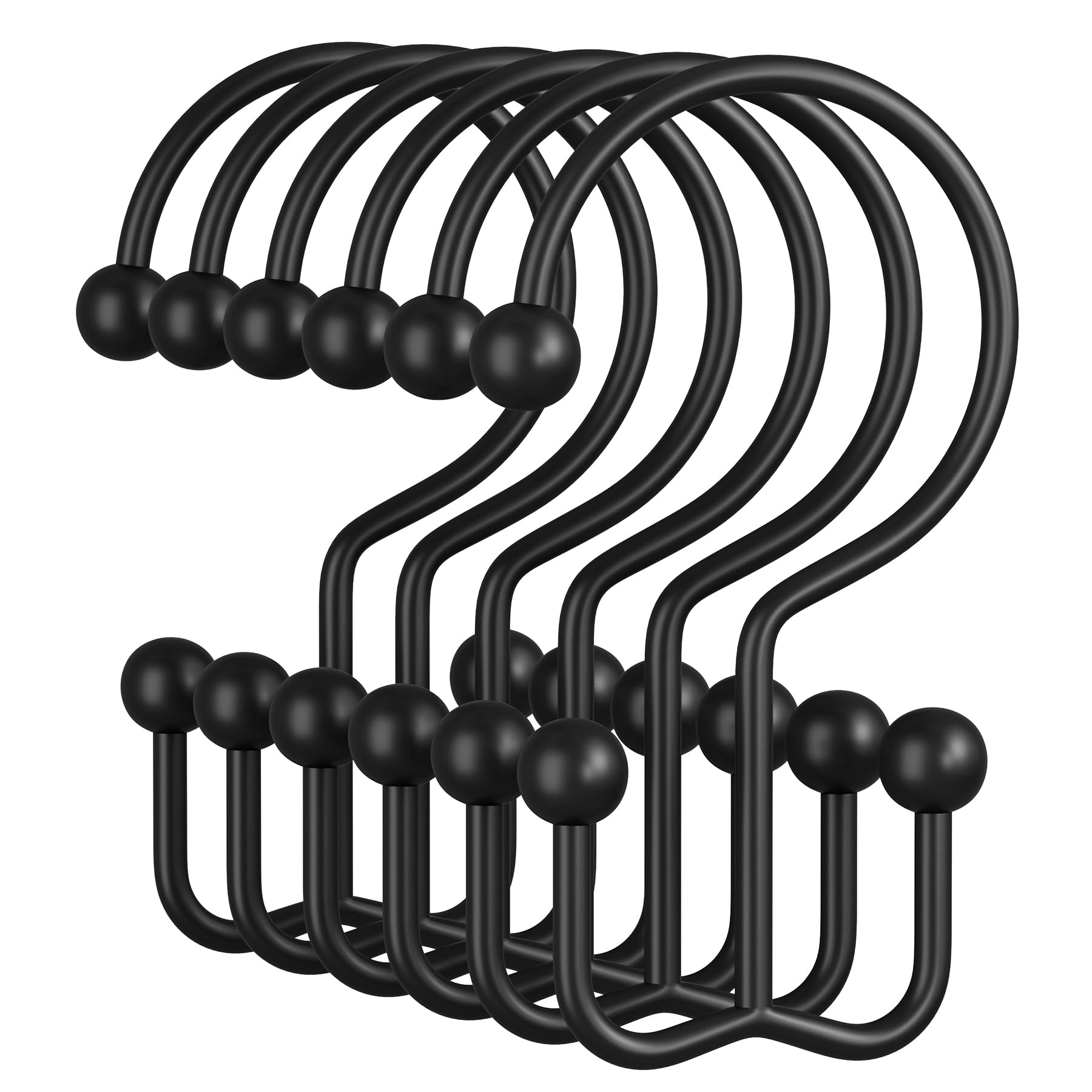 Amazer Black Shower Curtain Hooks