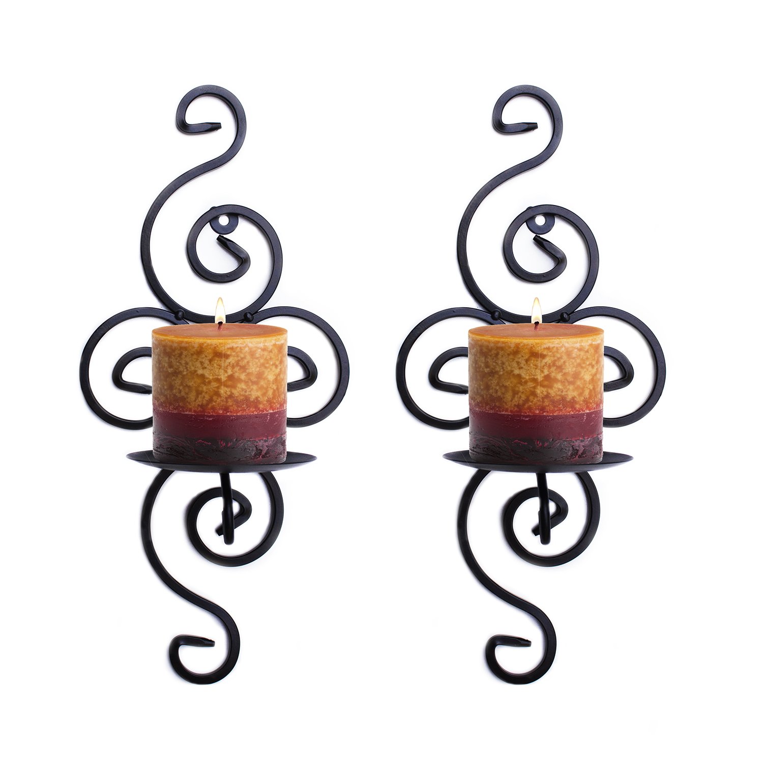 Swirling Iron Wall Candleholders
