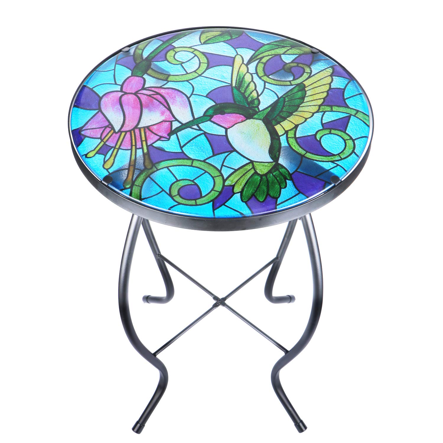 VCUTEKA Mosaic Glass Side Table