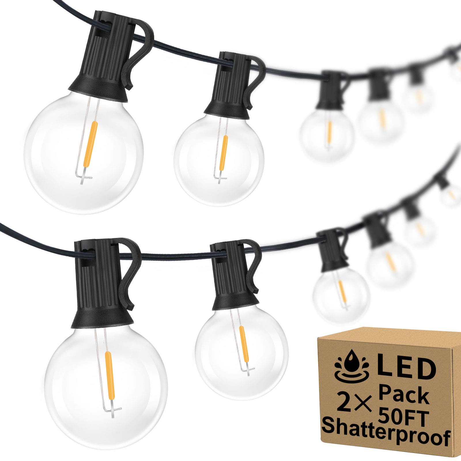 G40 100ft 2-Pack Globe String Lights