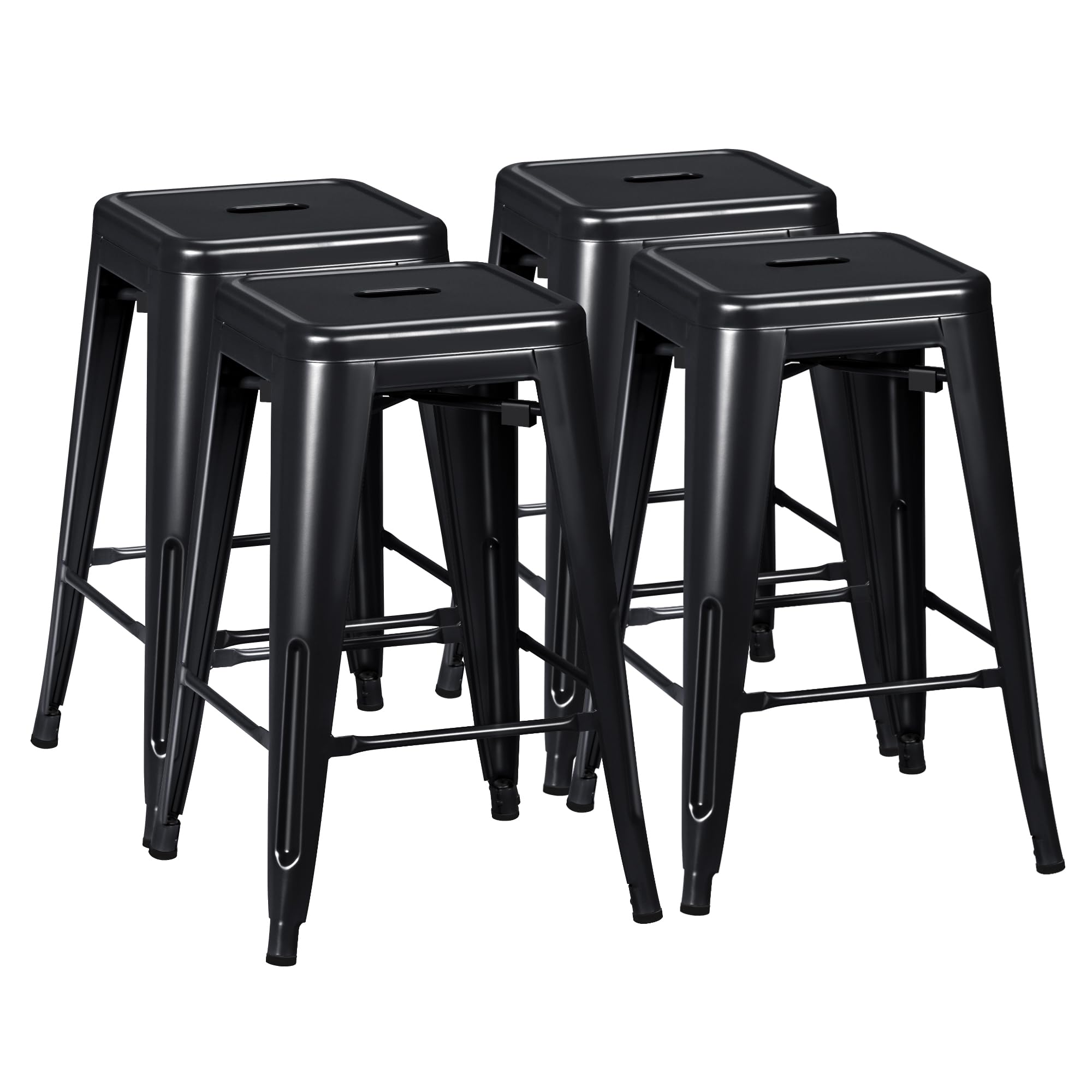 Furmax 24-Inch Metal Bar Stools (Set of 4)