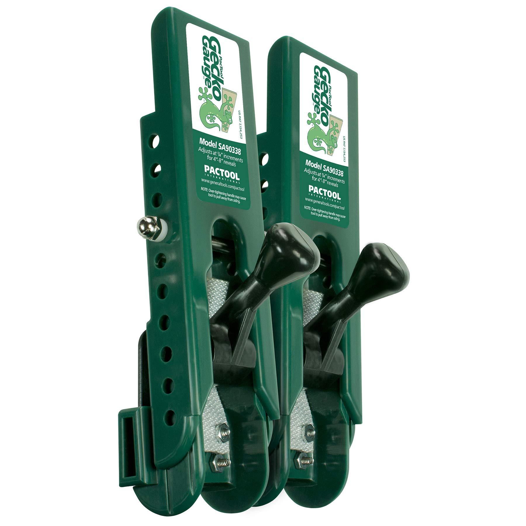 PacTool Gecko Gauge 8 in. x 3/8 in. D Plastic LP Siding Tool Green 2 pk STANDARD 3/8” Thickness for LP Siding