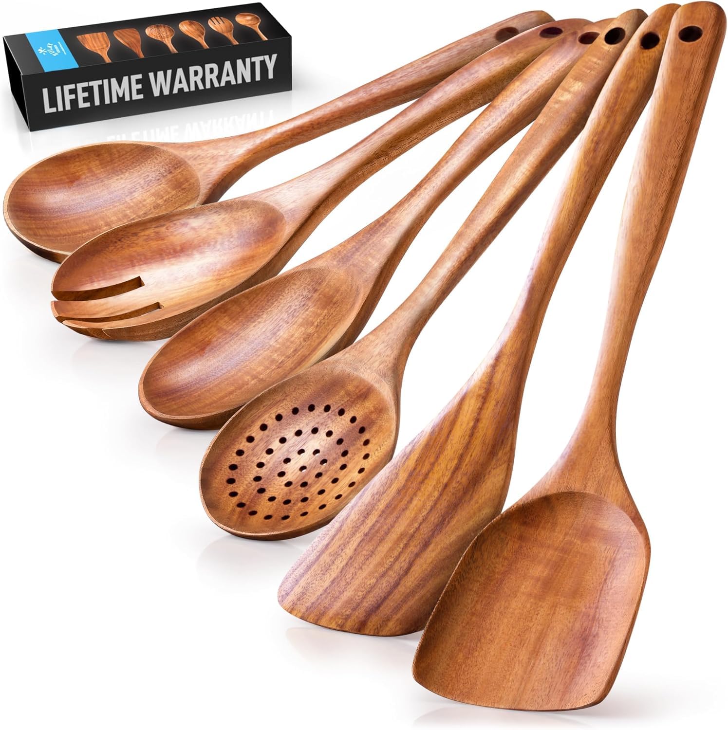 Zulay Teak Wood 6‑Piece Utensil Set
