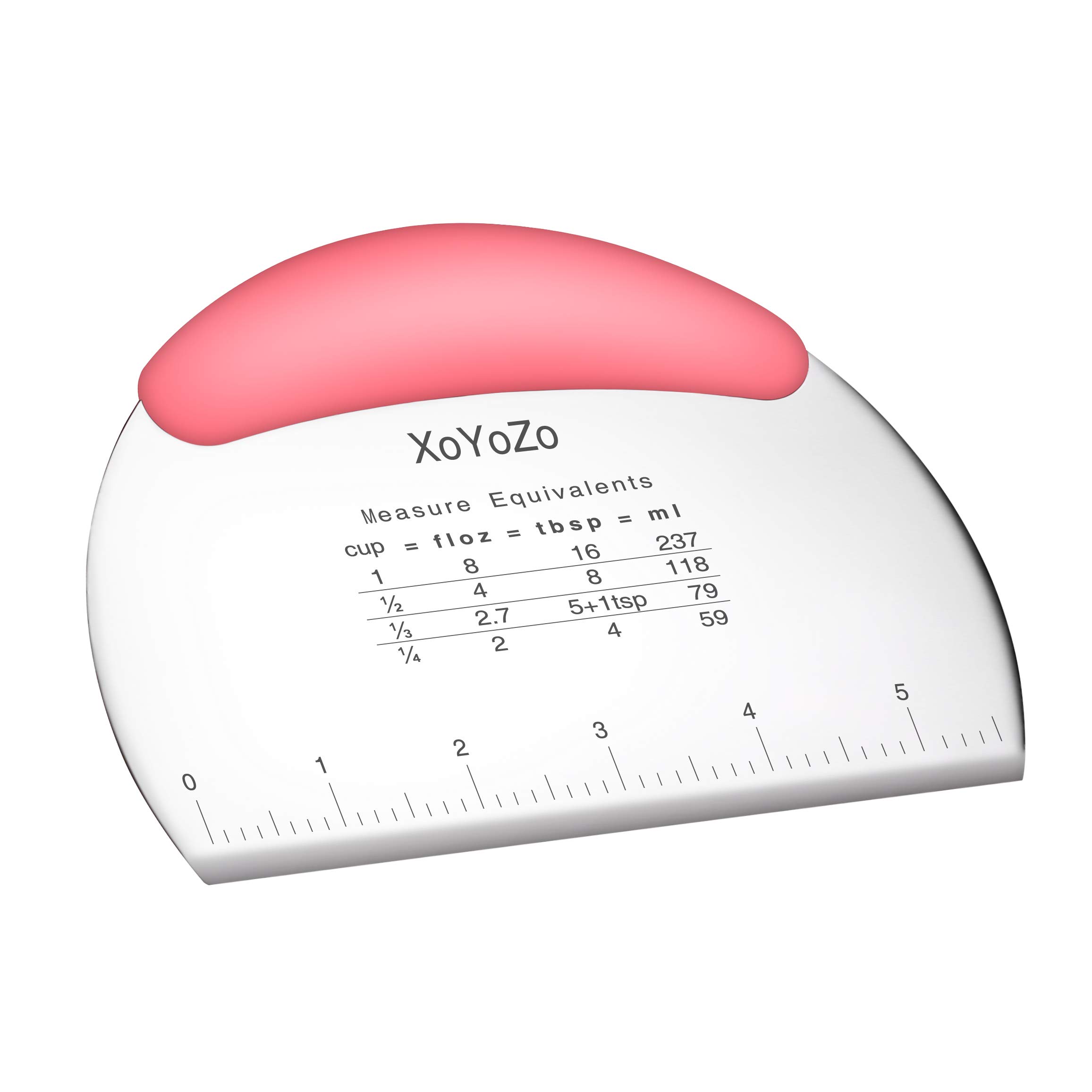 Dough Pastry Scraper Chopper with Ergonomic Rubber Non-Slip Grip (Pink) - Medium