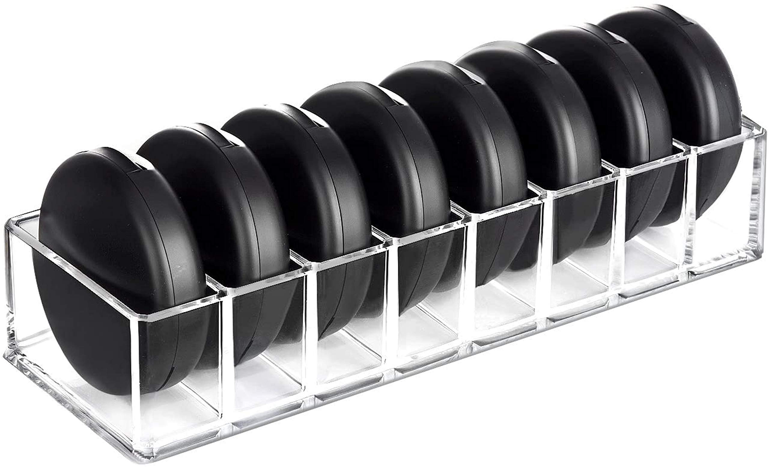 HBlife Clear Acrylic Makeup Compact Organizer — 8 Spaces
