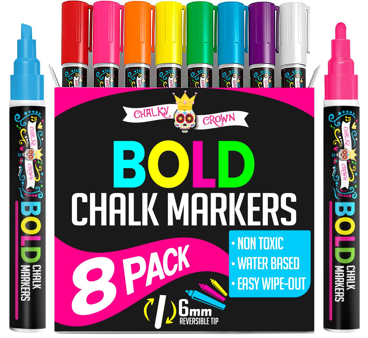 Bold Liquid Chalk Markers — 6mm (8-Pack)