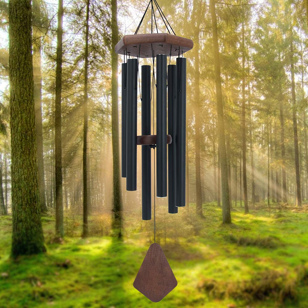 30" Black Aluminum Pentatonic Wind Chime