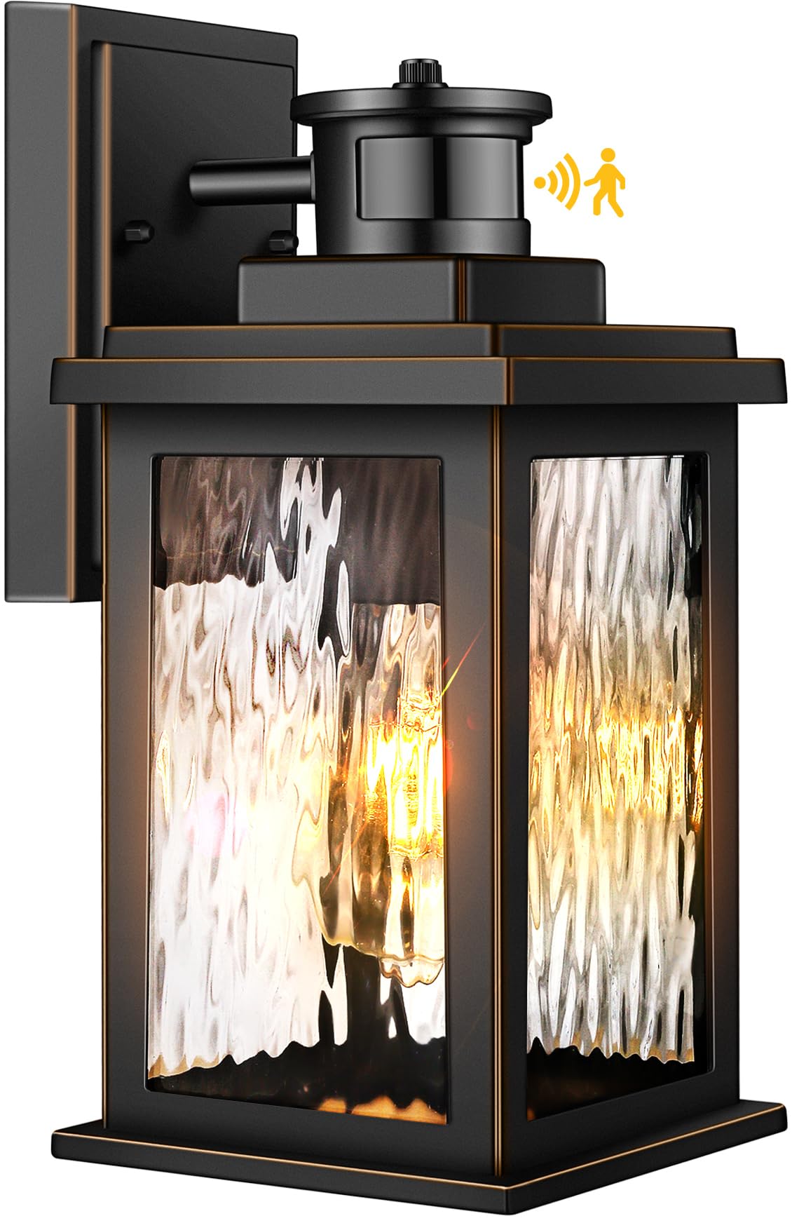 Dusk-to-Dawn Motion Wall Lantern (Aluminum, E26 Socket)