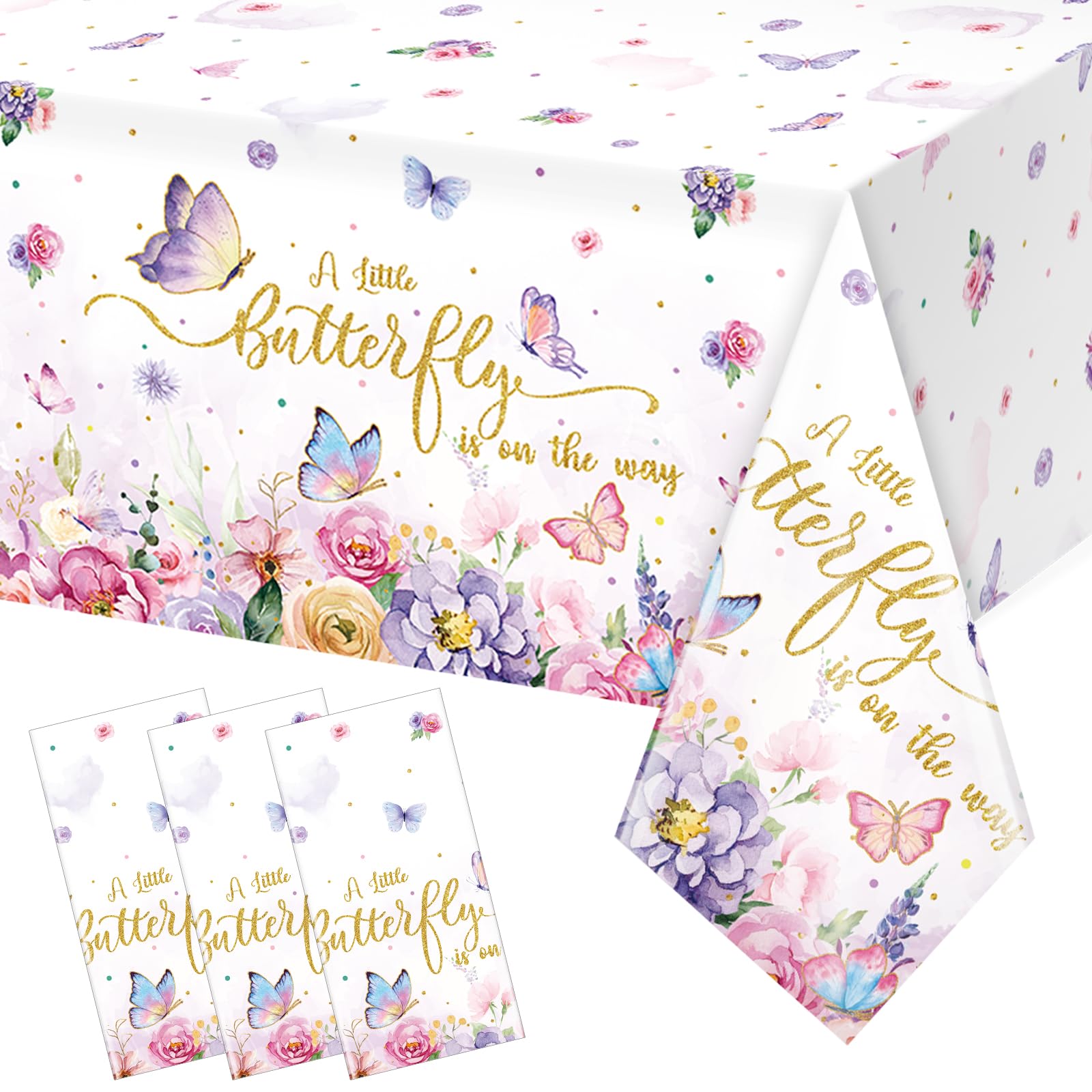 FunnyPars Butterfly Baby Shower Tablecloth