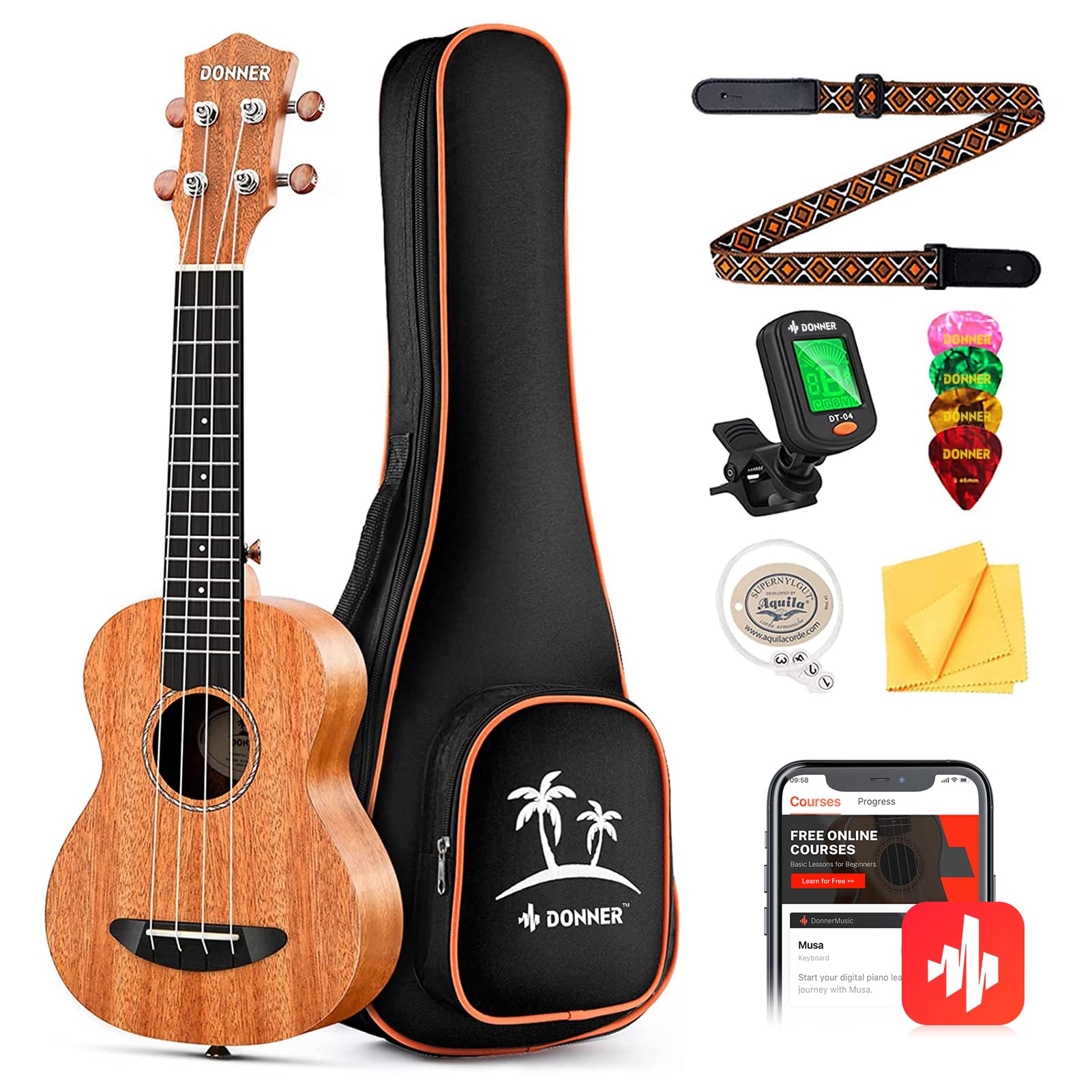 Donner 23" Concert Mahogany Ukulele
