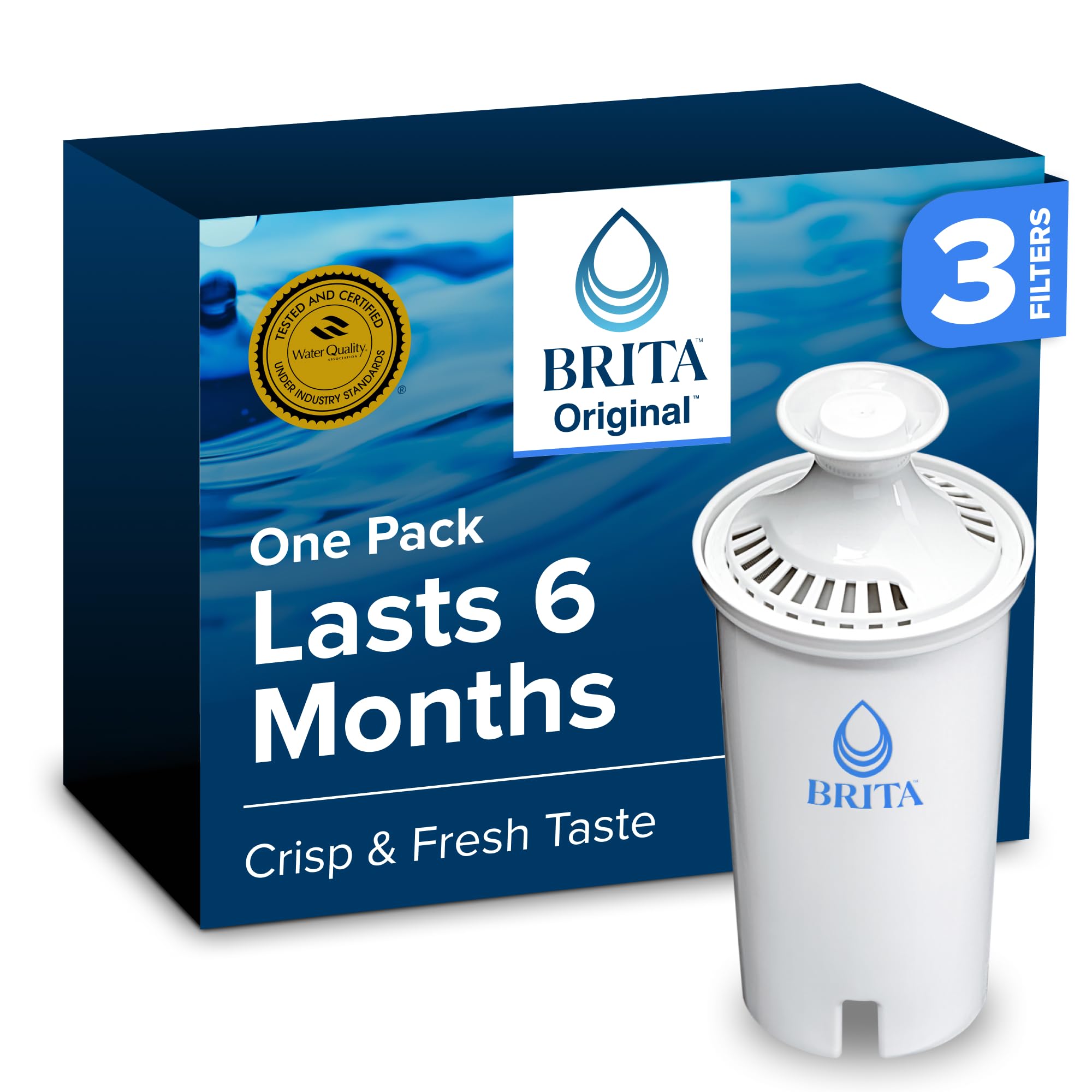 Brita Standard Water Filter for Pitchers and Dispensers, 3 Count