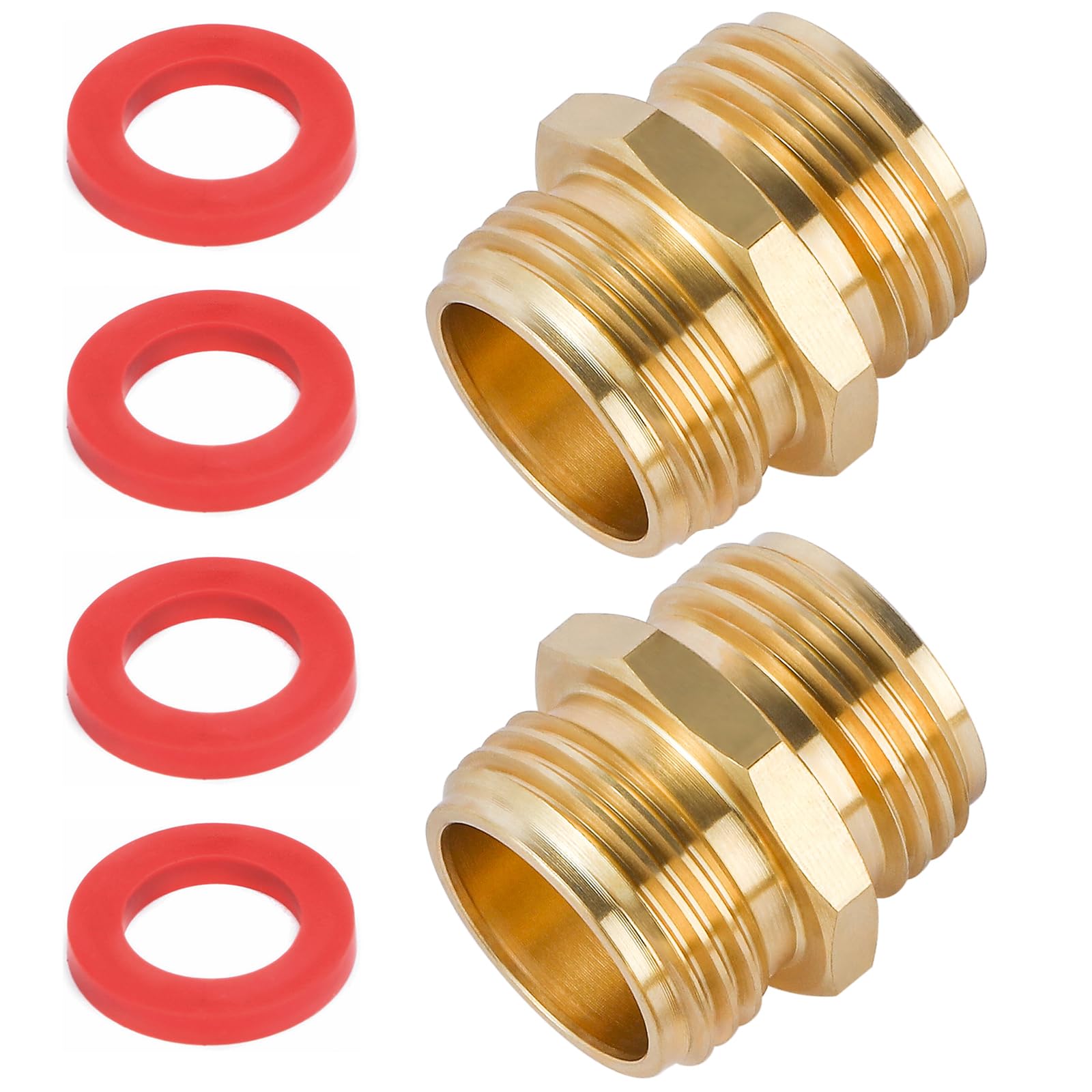 REGNHLIF 3/4" Brass Double Male Connector (2-Pack)
