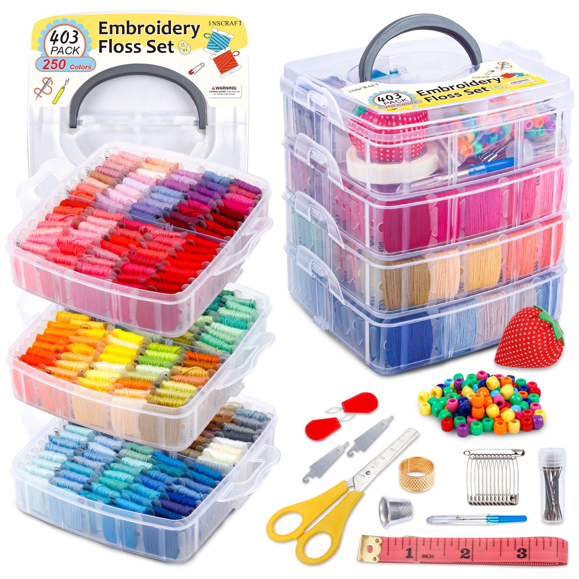 Inscraft 250-Color Embroidery Floss Set