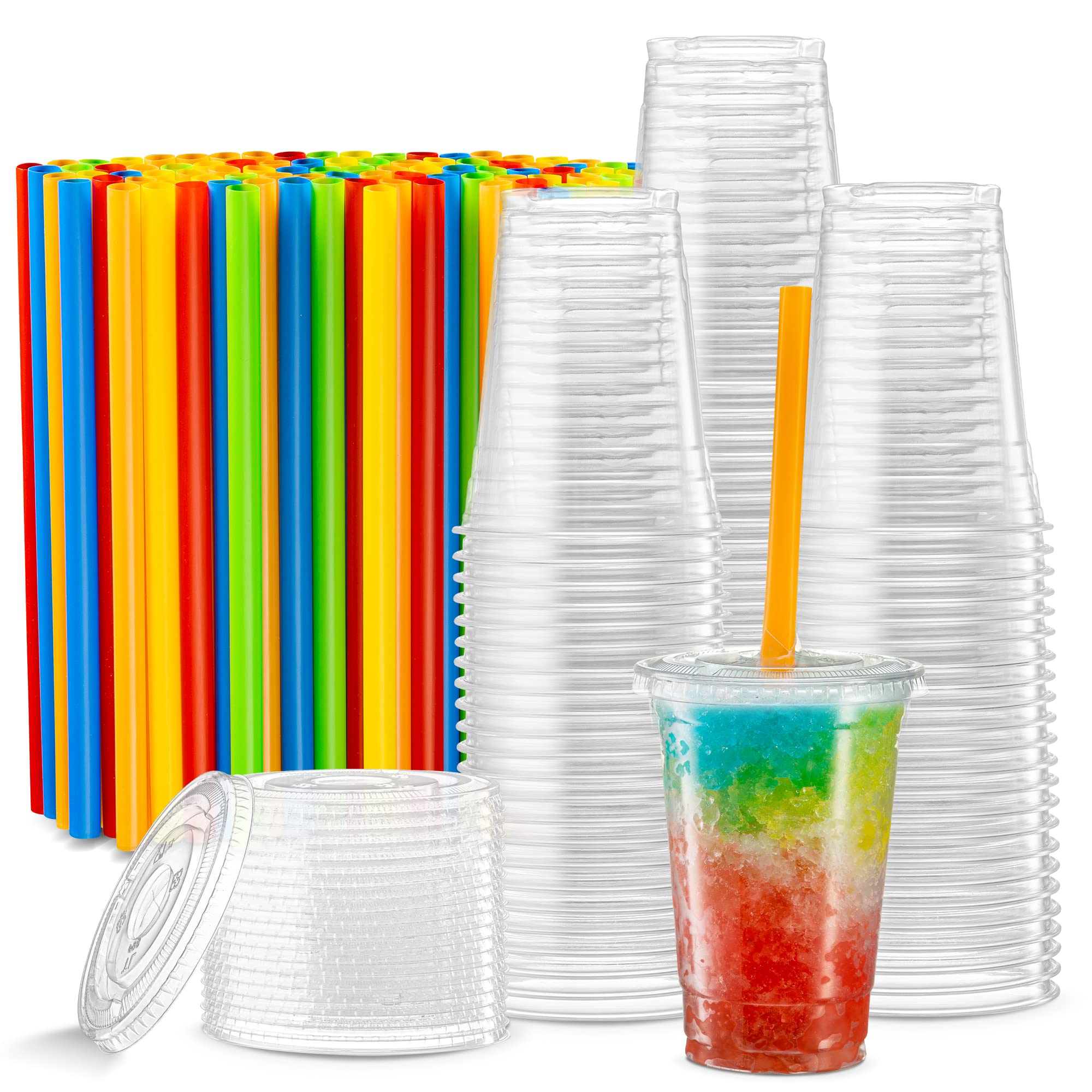 Crystal Clear PET Cups with Flat Lids