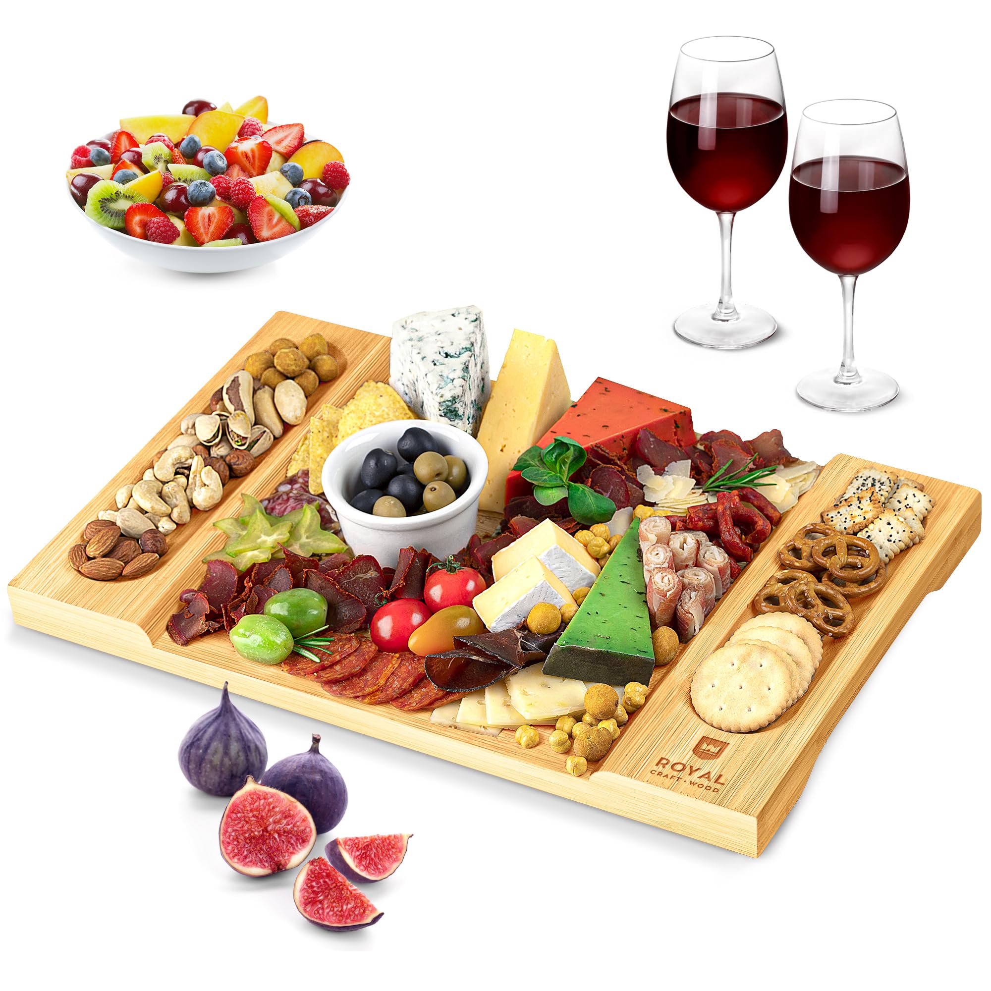 Royal Craft Wood Bamboo Charcuterie Board