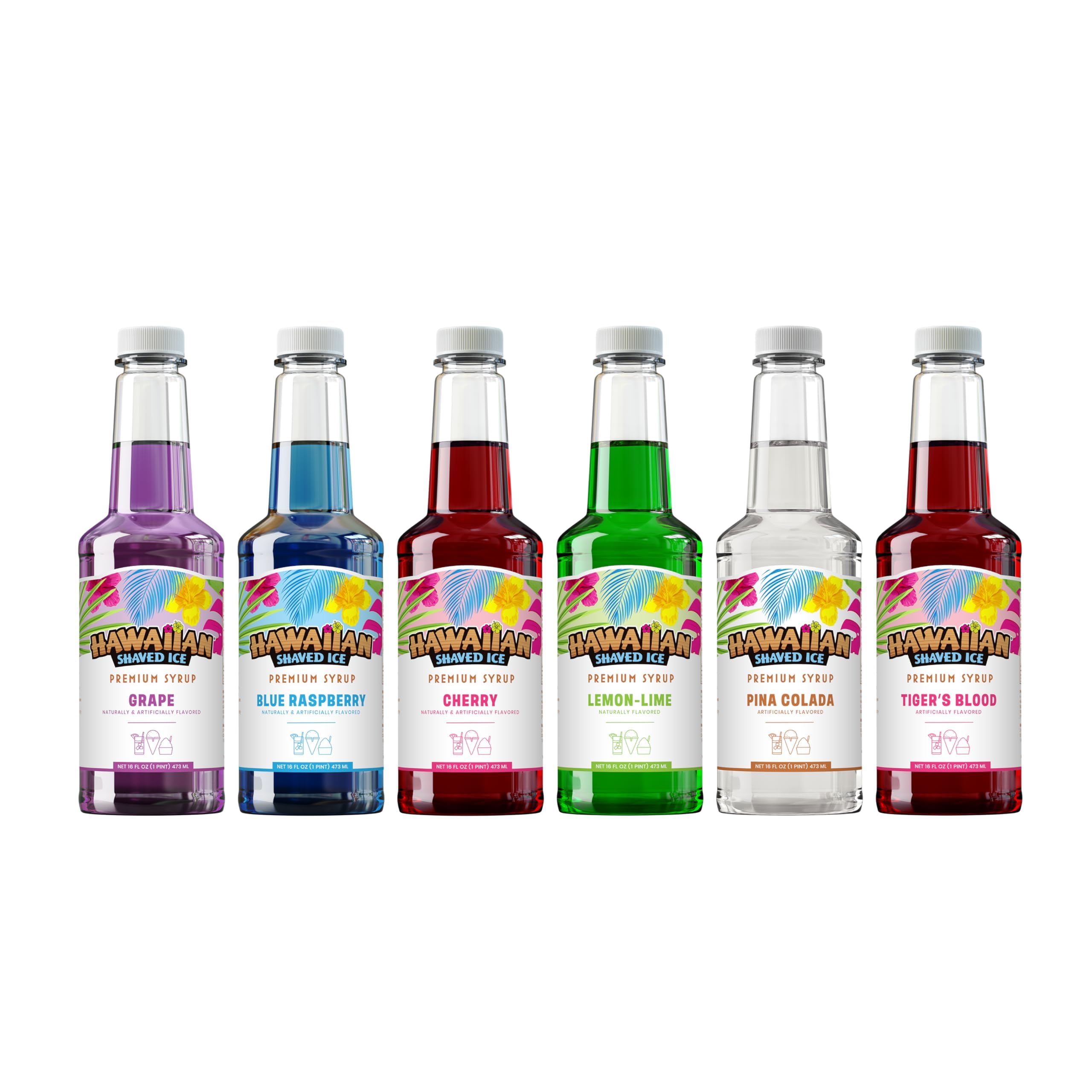 Hawaiian Shaved Ice Syrup Assortment (6 flavors)