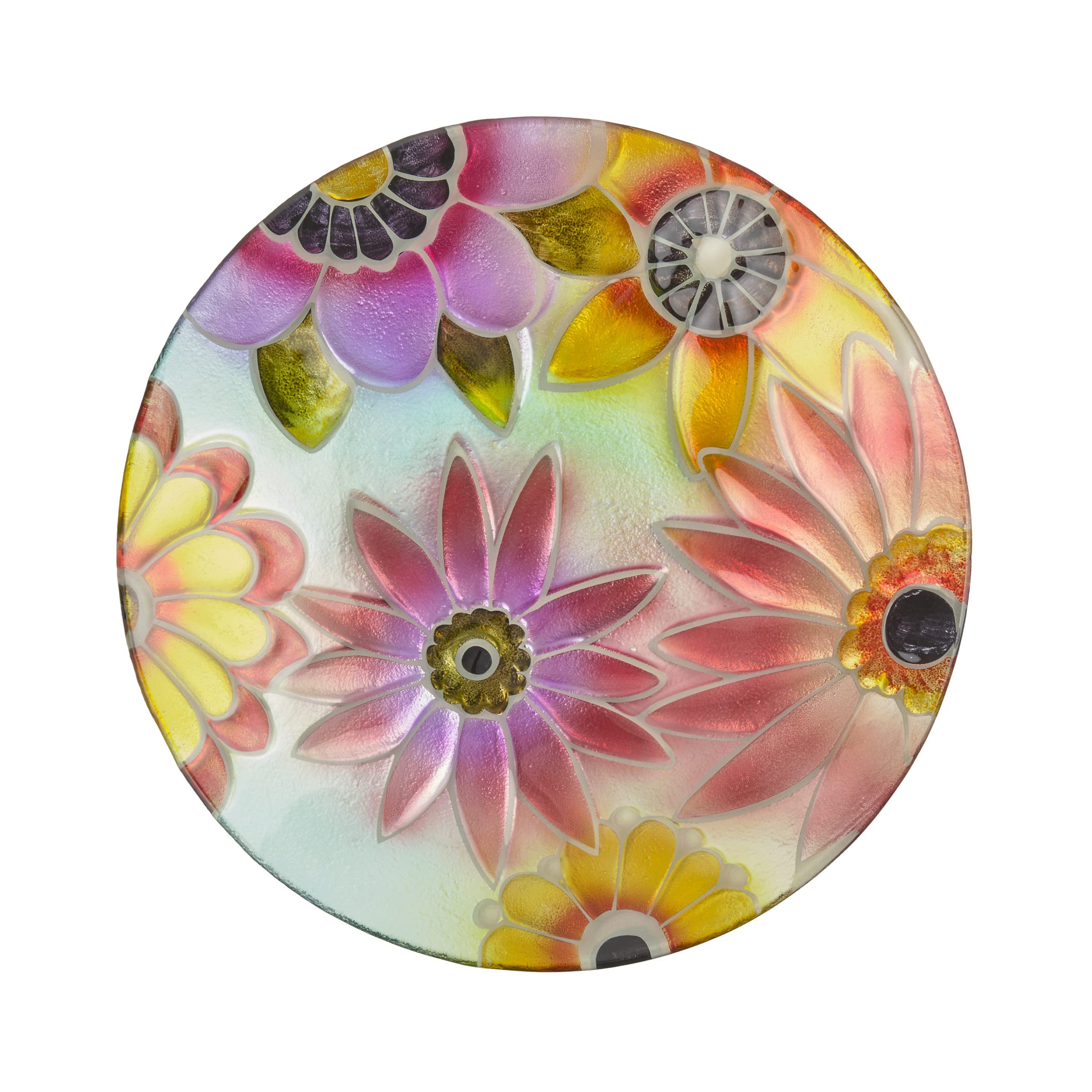 Alpine 18" Hand-Painted Glass Birdbath Bowl