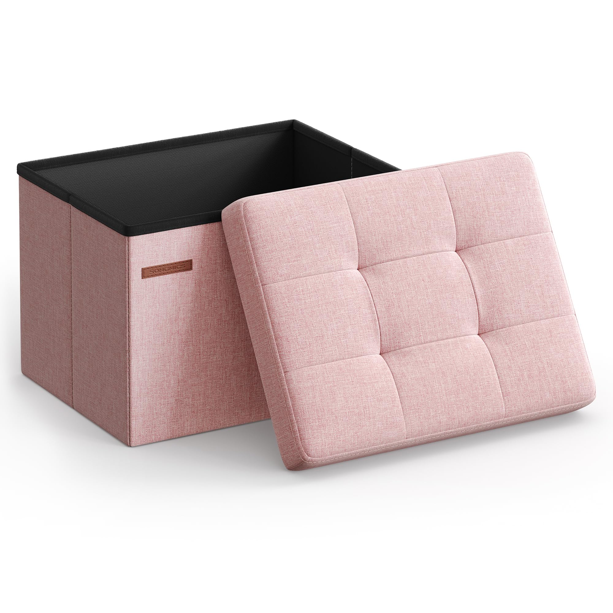 SONGMICS Mazie Small Folding Storage Ottoman