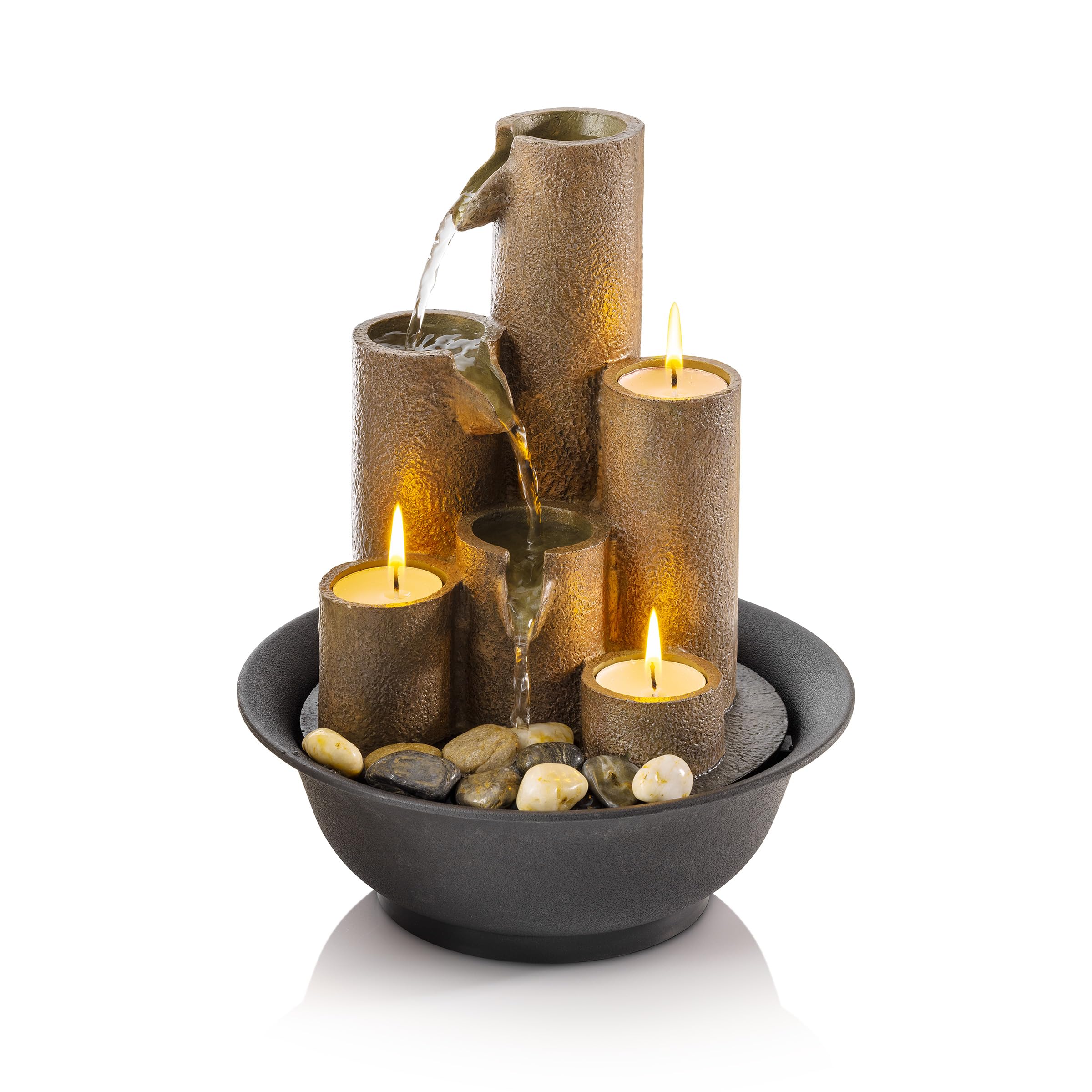 Alpine Tabletop Fountain with Tealight Holders