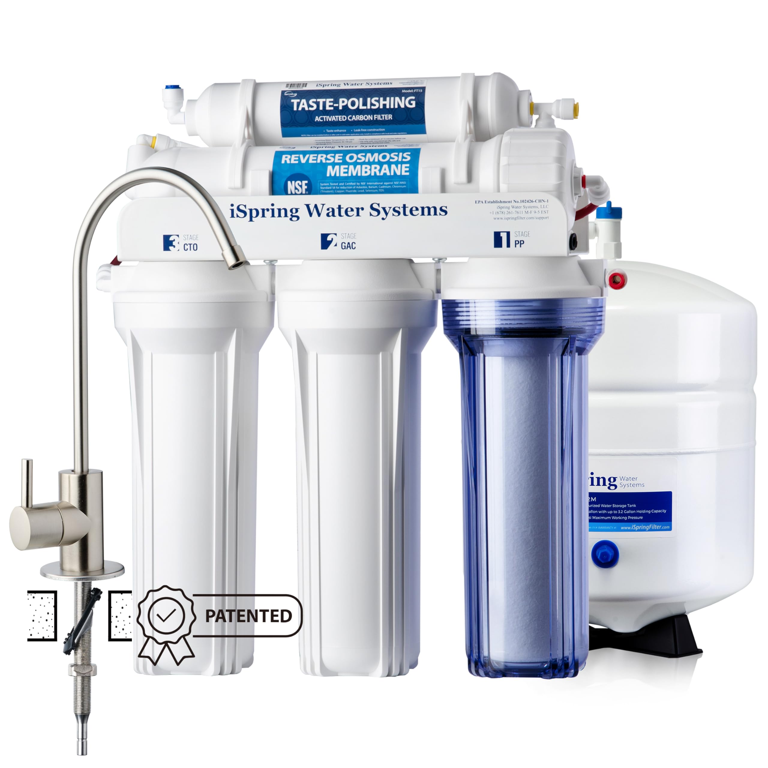 iSpring RCC7 5-Stage Reverse Osmosis System, NSF/ANSI 58 Certified