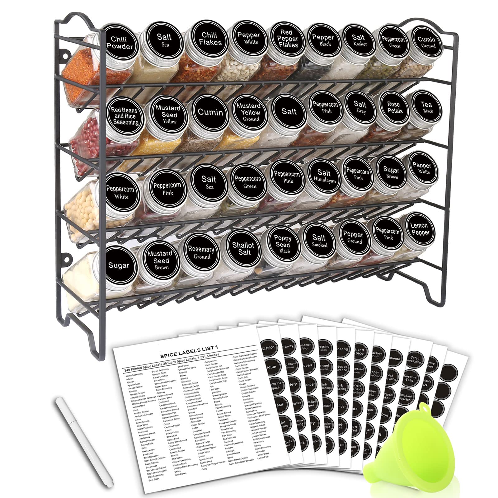 SWOMMOLY 36-Jar Spice Rack Set