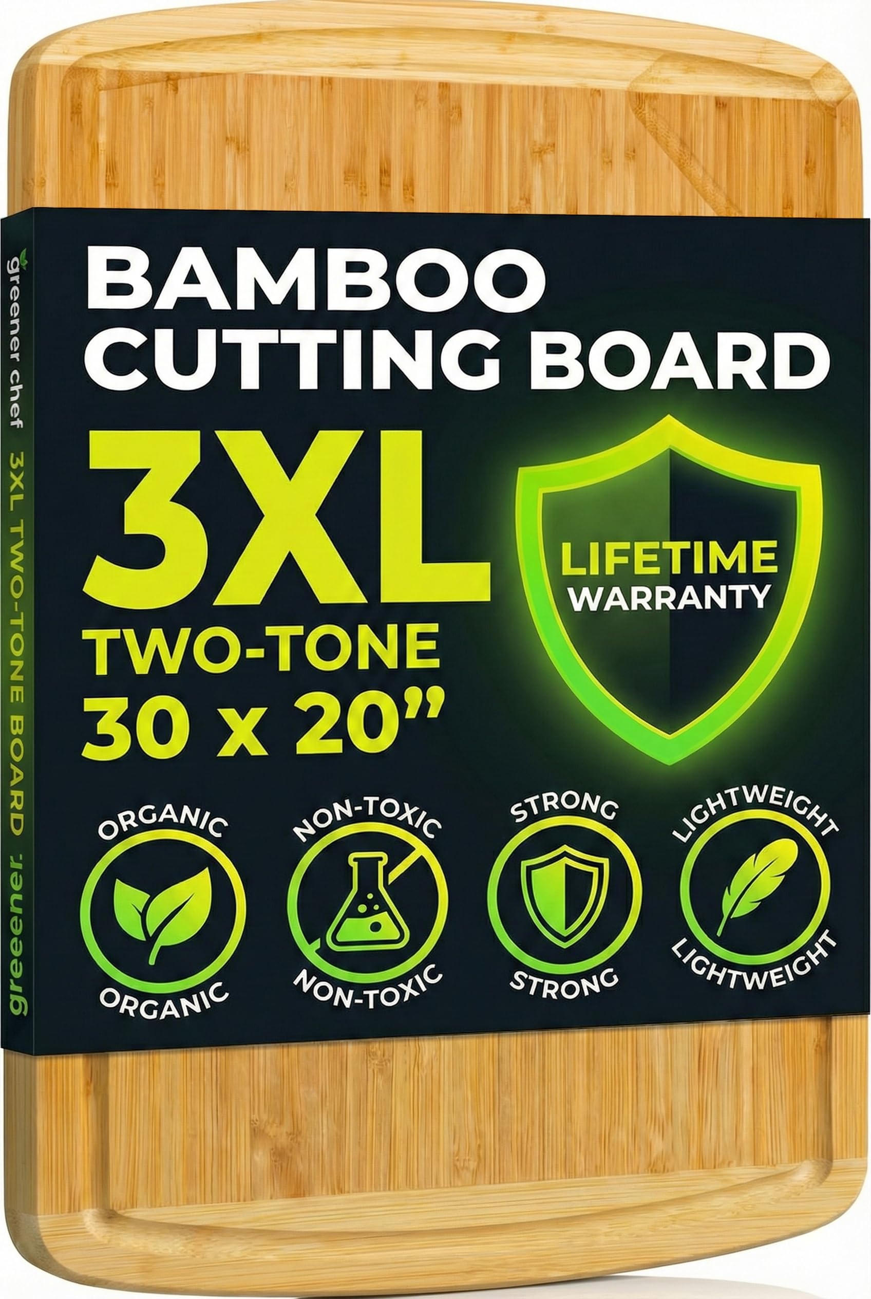 Greener Chef Organic Extra-Large Cutting Board