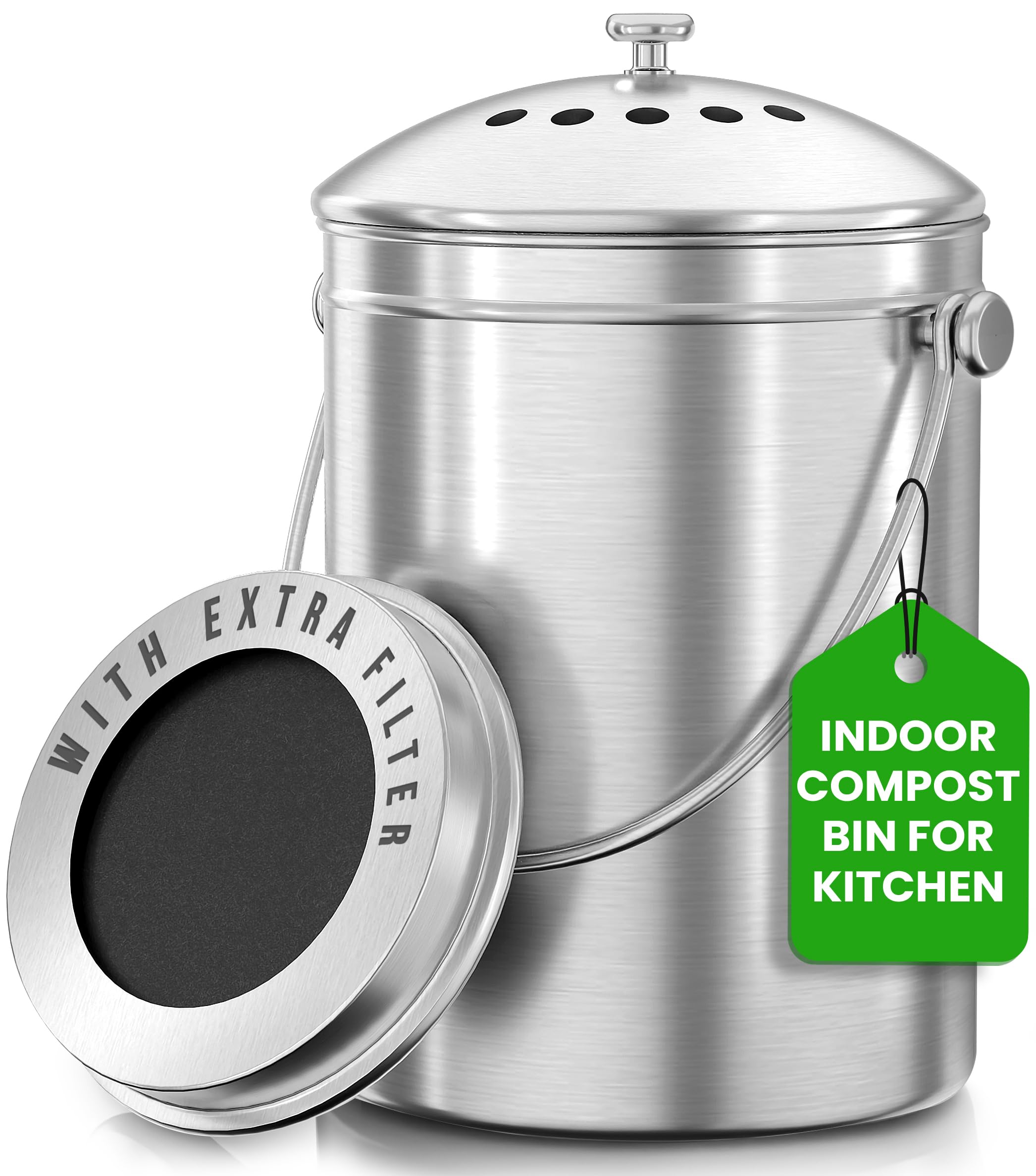 Utopia Kitchen Stainless Compost Bin