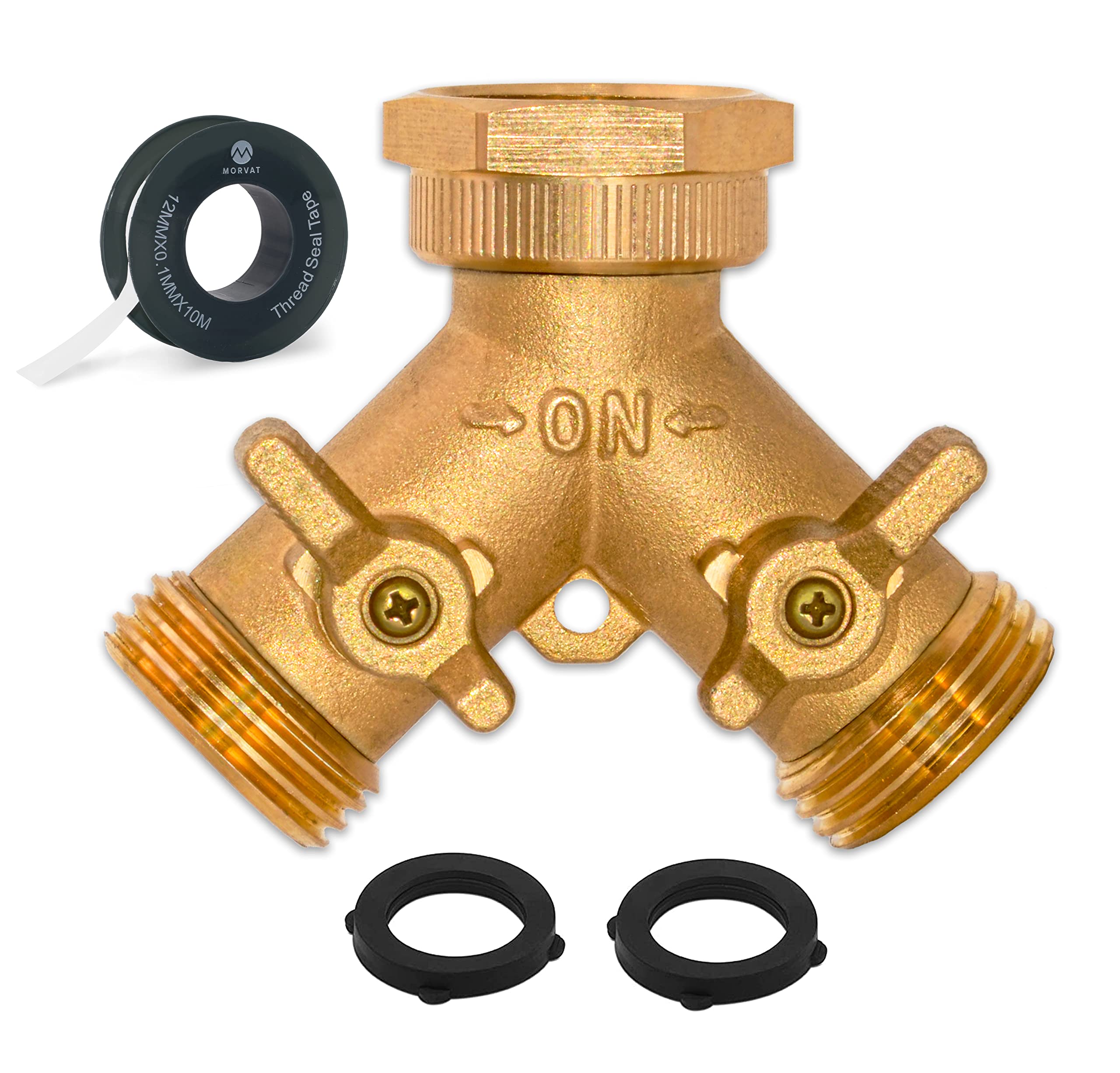 Morvat Brass 2-Way Hose Splitter