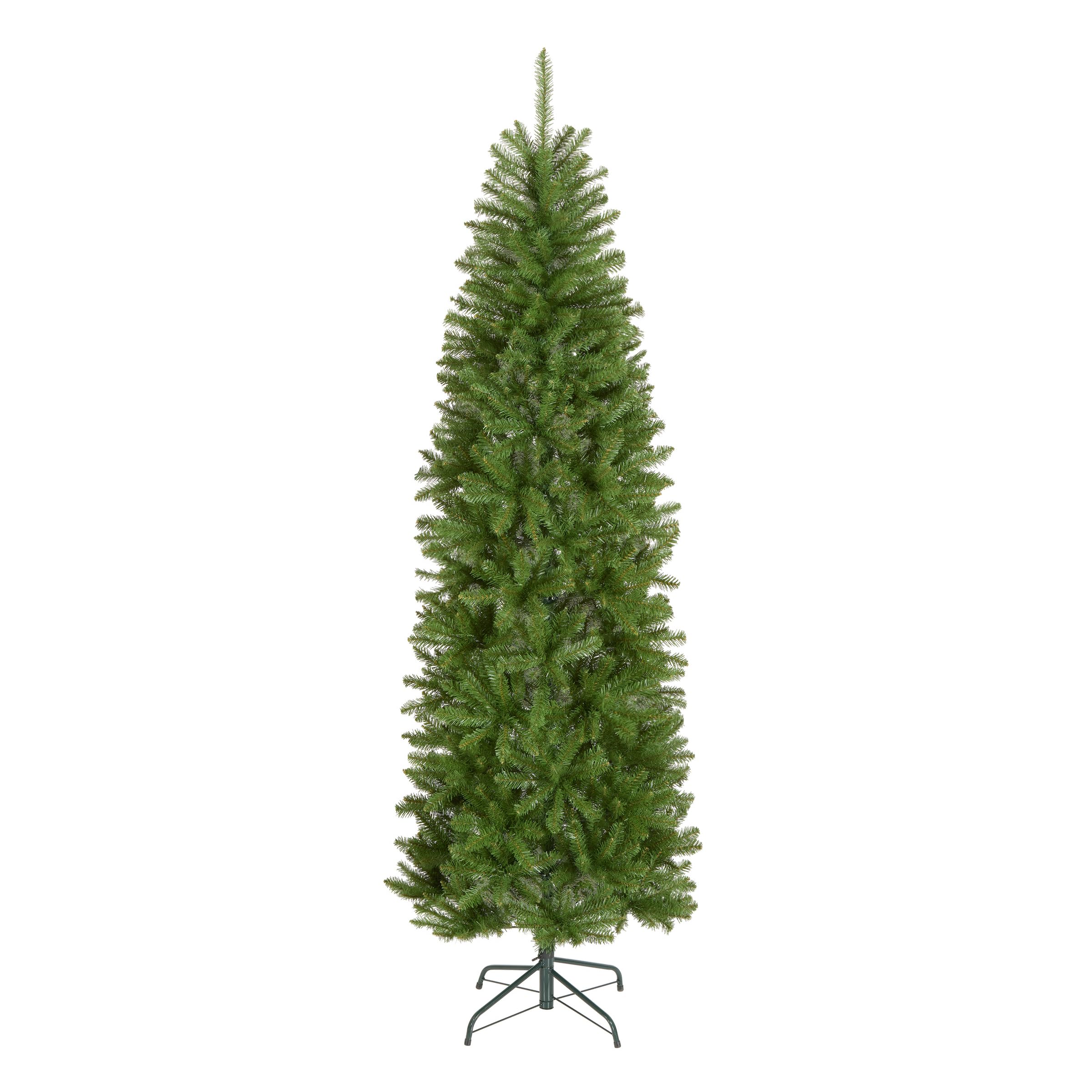 National Tree Company 7 ft Unlit Kingswood Fir Slim Artificial Christmas Tree, 892 Tips, Includes Stand, Green