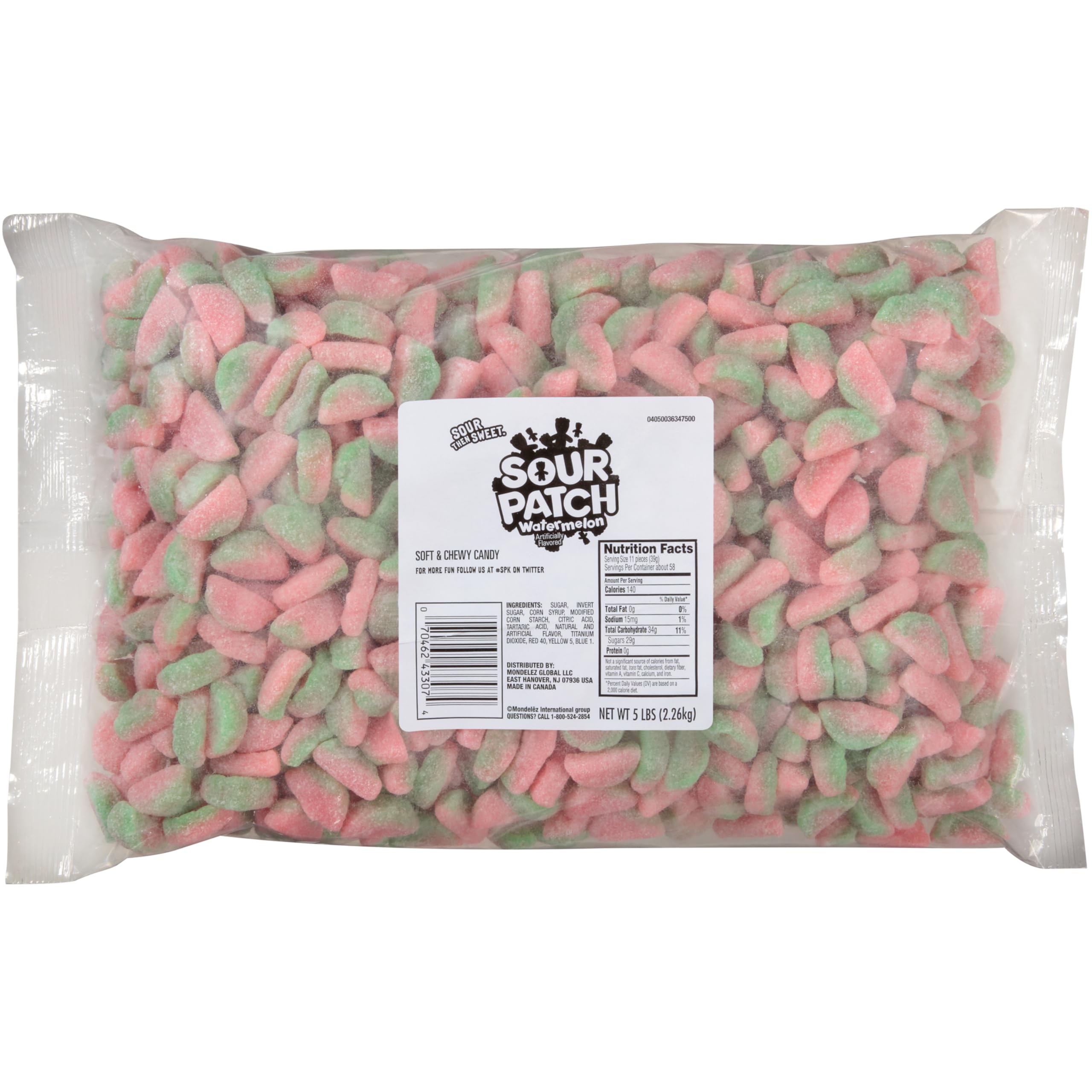 SOUR PATCH KIDS Watermelon, 80 oz Bag — Watermelon Slice Shaped Candy