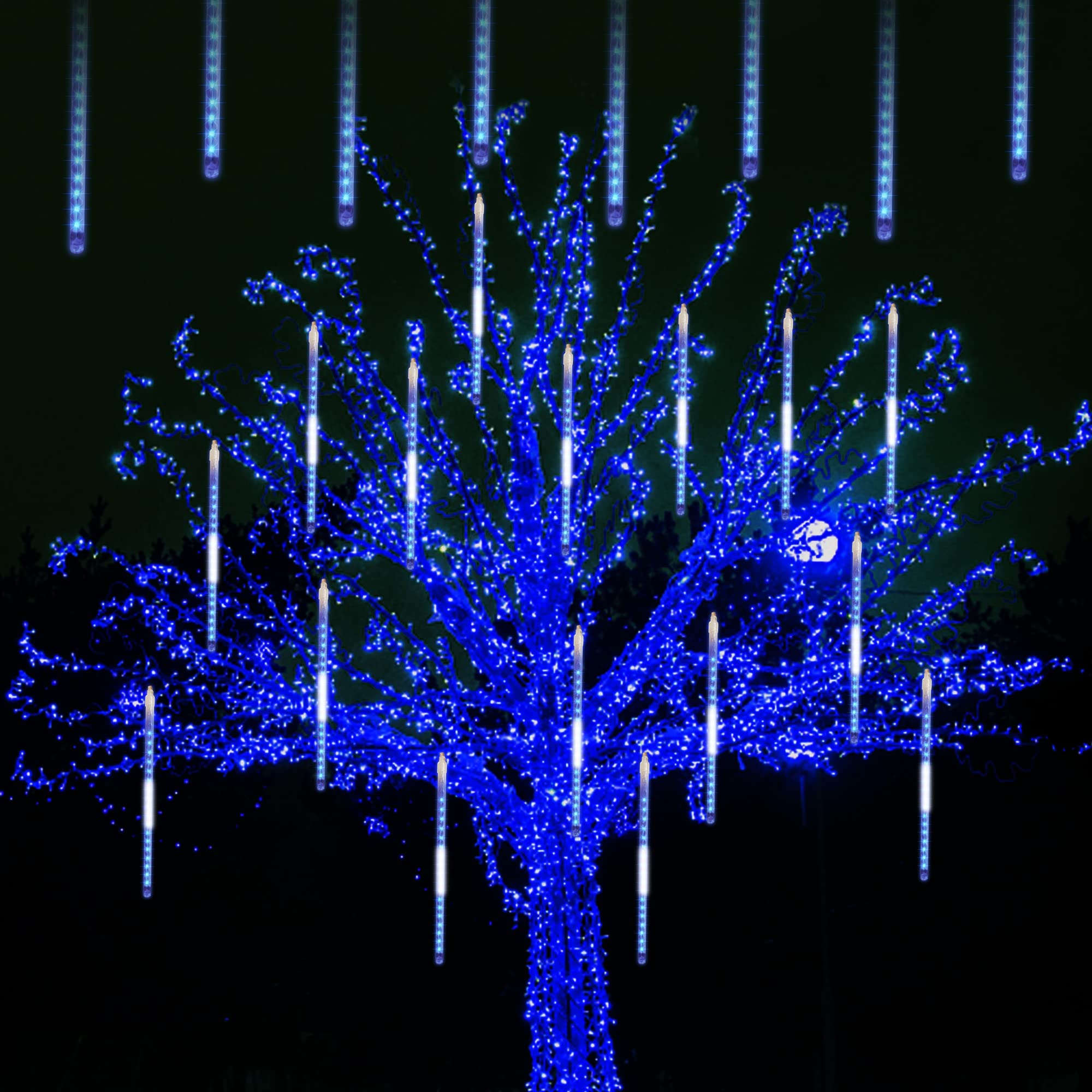 LJLNION Meteor Shower Icicle Lights (Blue)