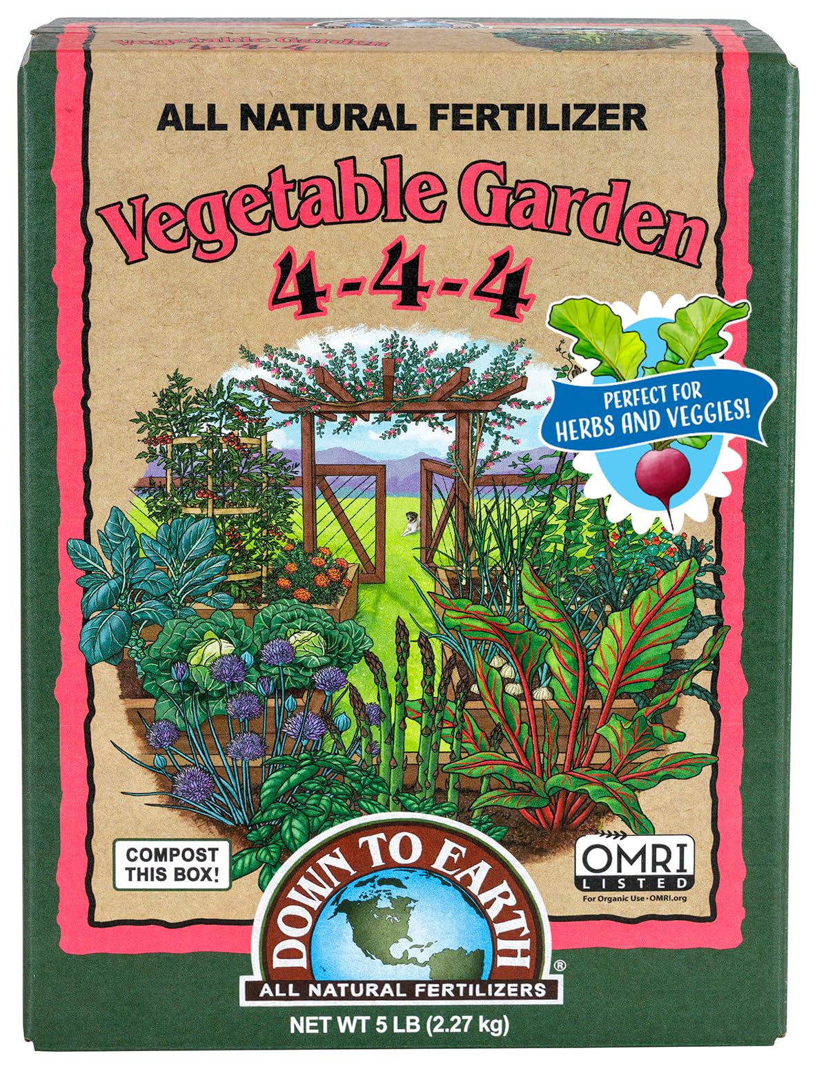 Down To Earth Organic 4-4-4 Vegetable Fertilizer
