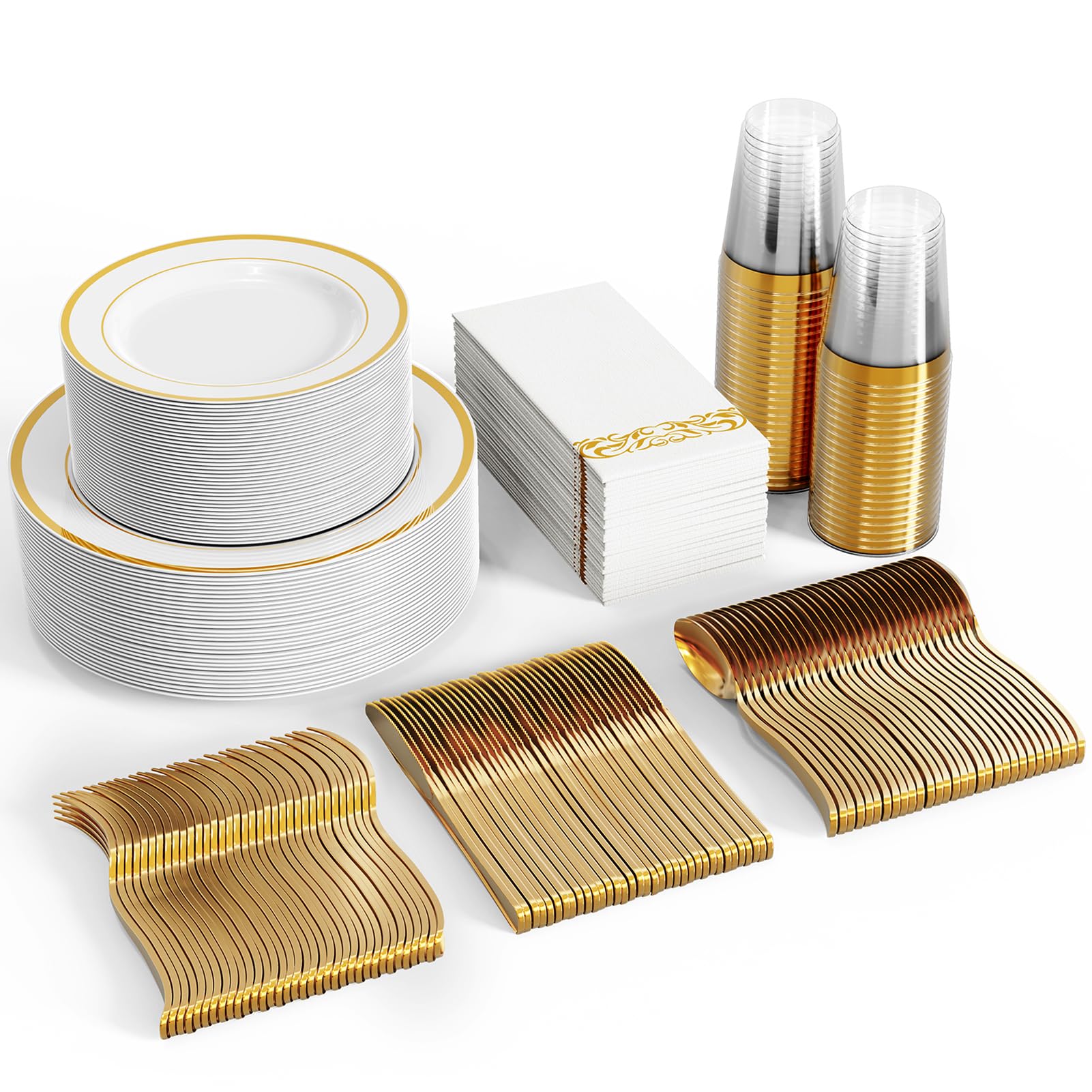 FOCUSLINE Gold Rim Dinnerware Set