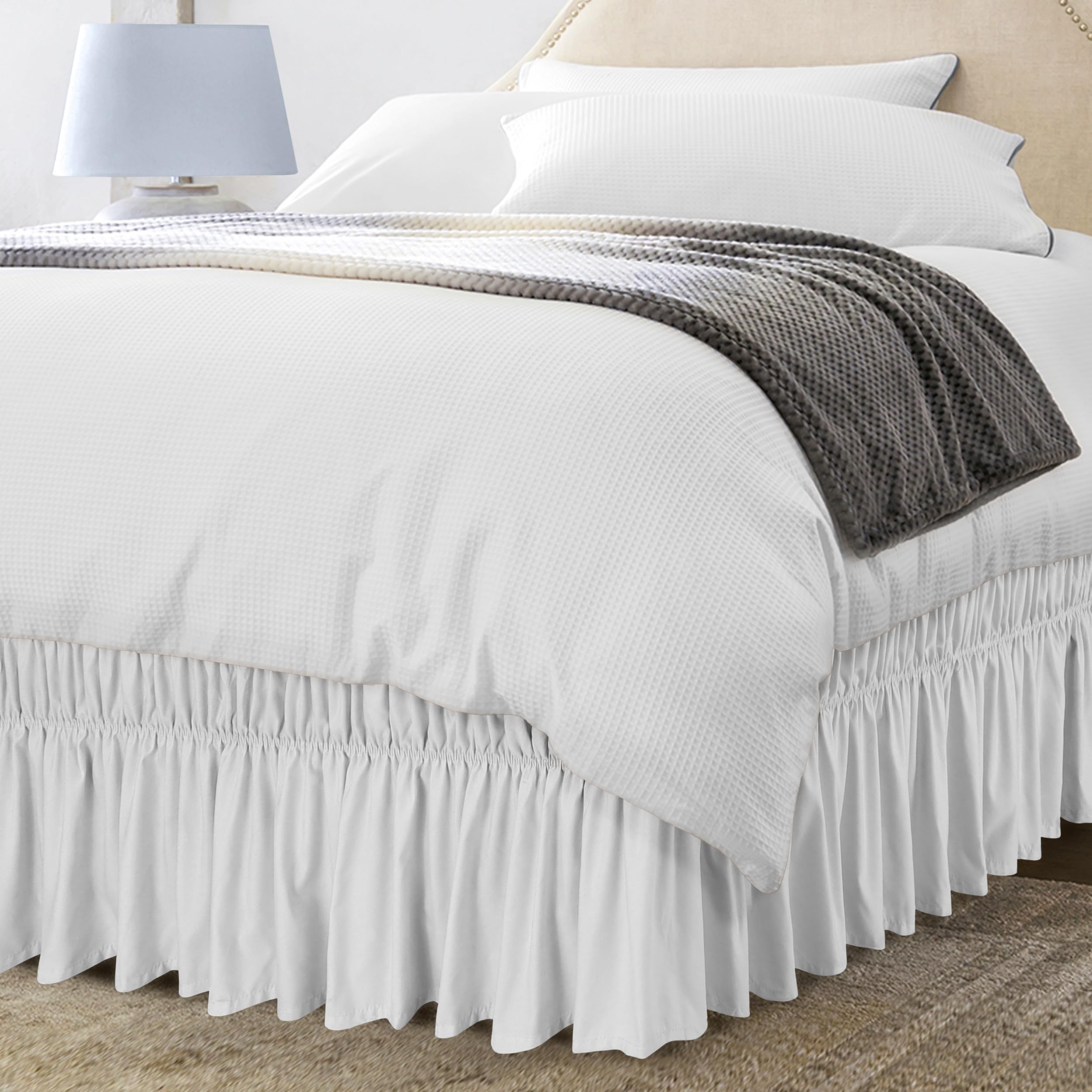 Utopia Bedding King Elastic Wrap Bed Skirt (16" Drop)