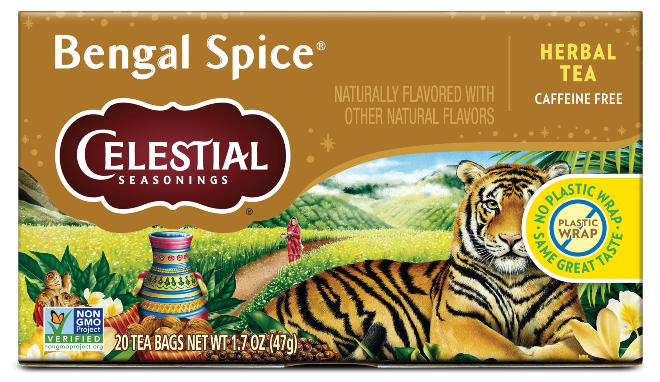 Celestial Seasonings Bengal Spice Herbal Tea, 20 Tea Bags Box
