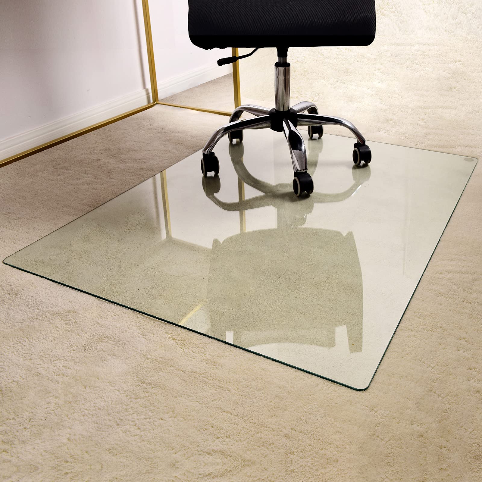 GLSLAND Tempered Glass Chair Mat (36 x 46)