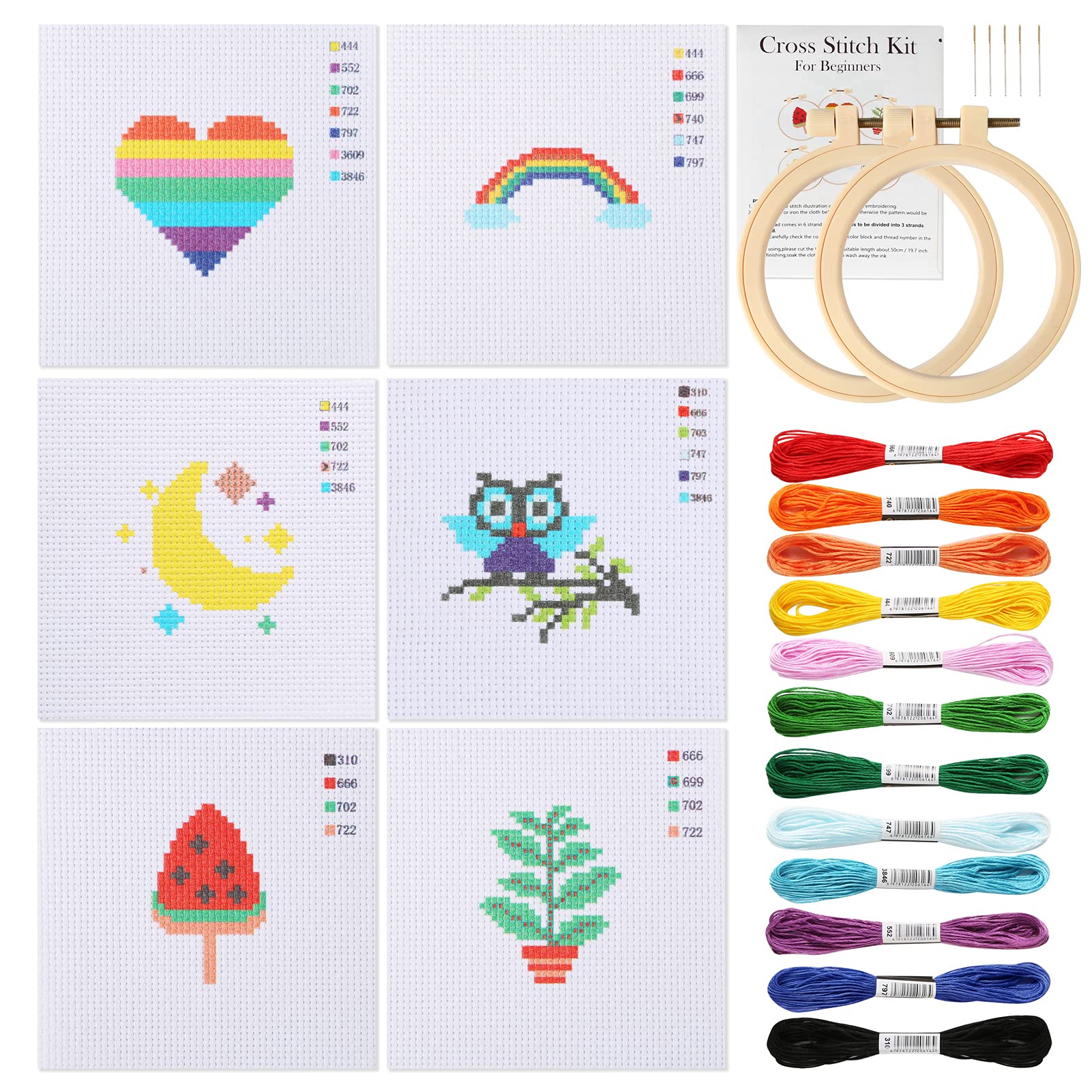 Pllieay Beginner Cross Stitch Kit for Kids