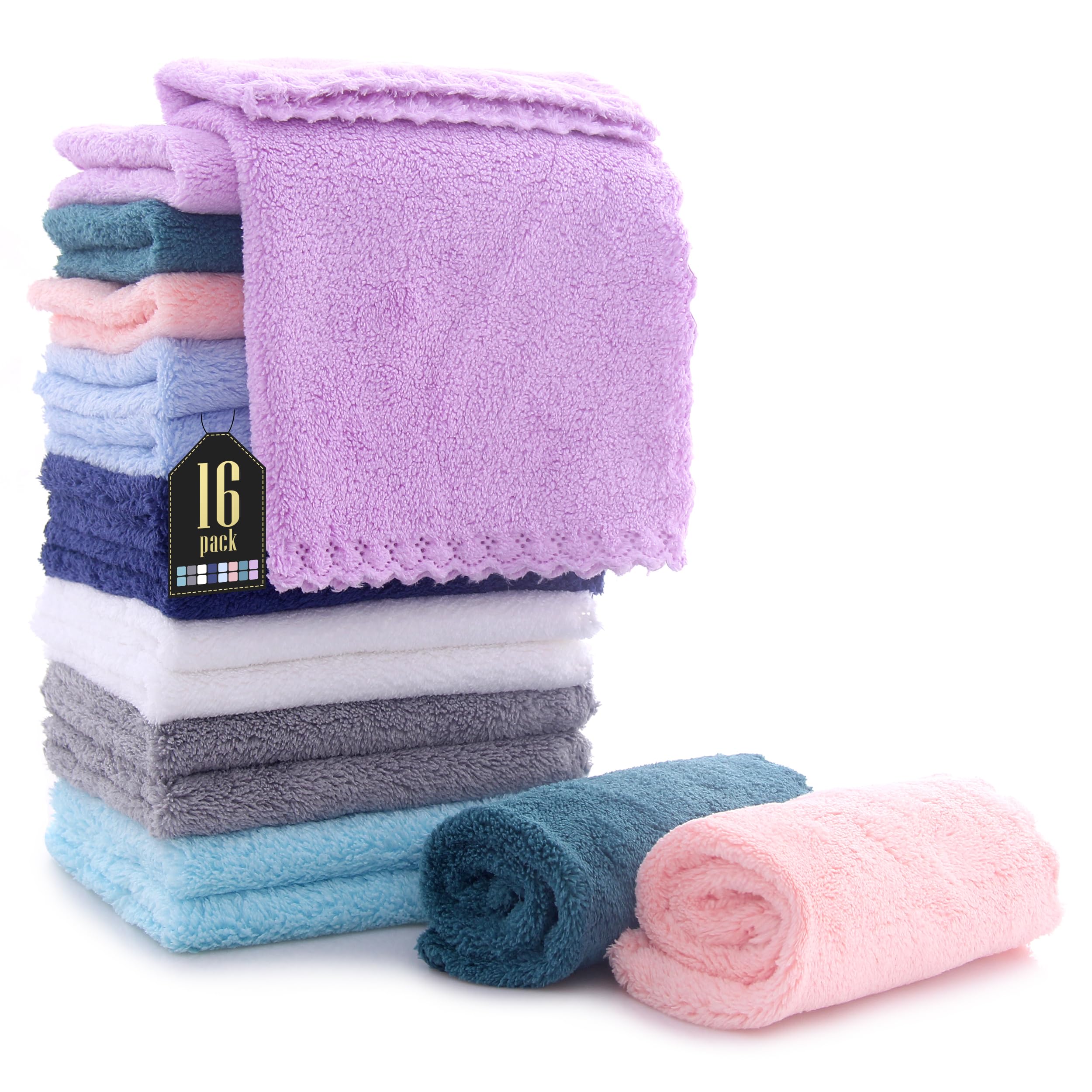 Coral Fleece Baby Washcloths (16-Pack)