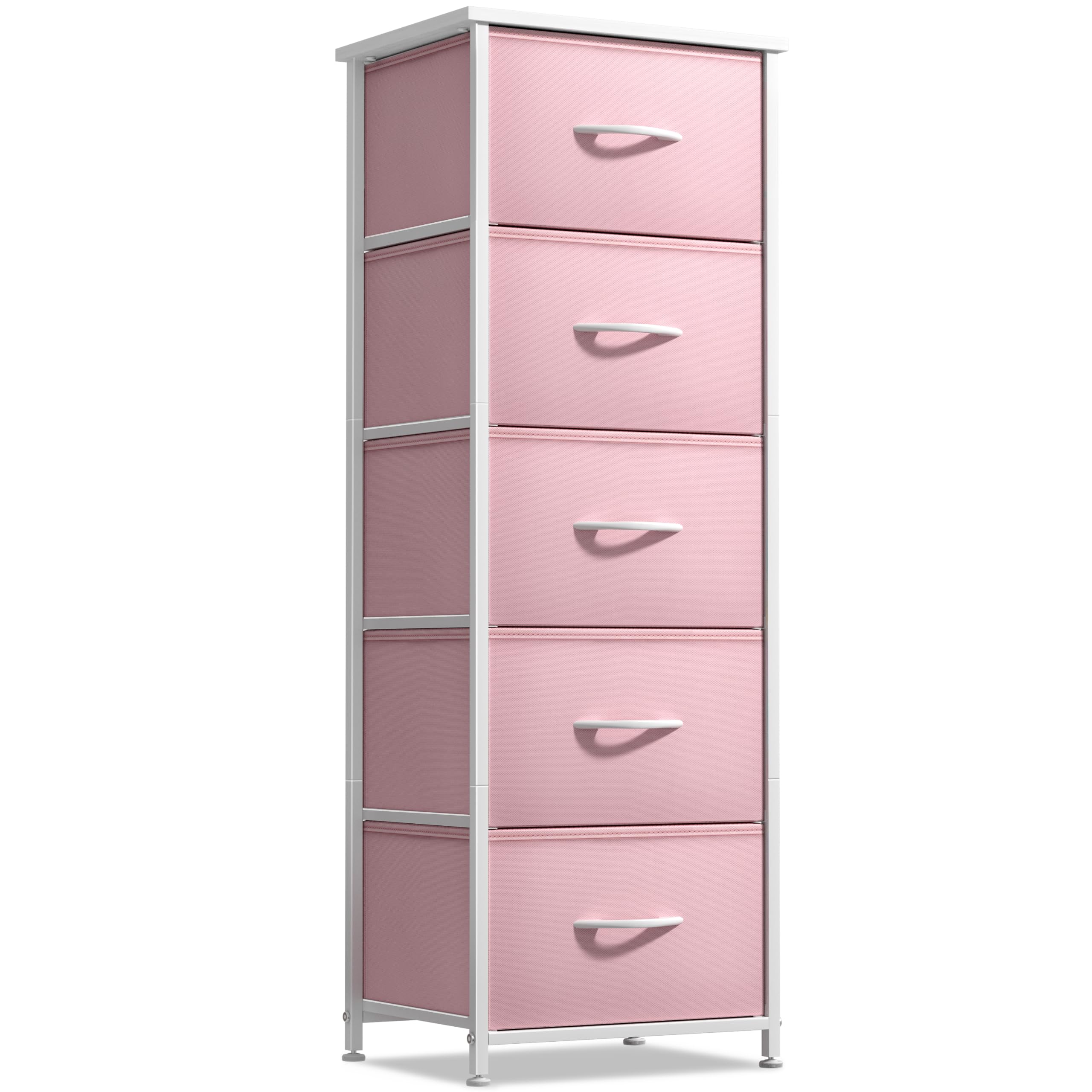 Sorbus 5-Drawer Fabric Dresser (Pink)