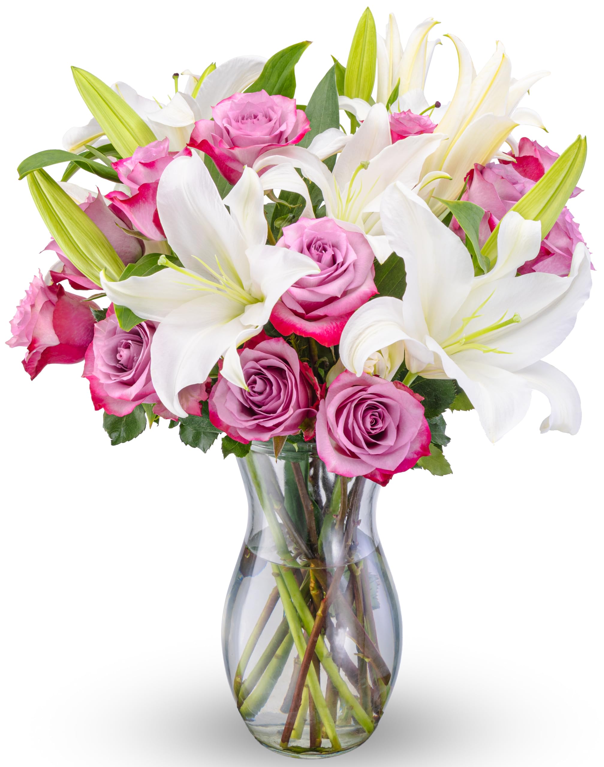 Benchmark Bouquets Lilies & Purple Roses