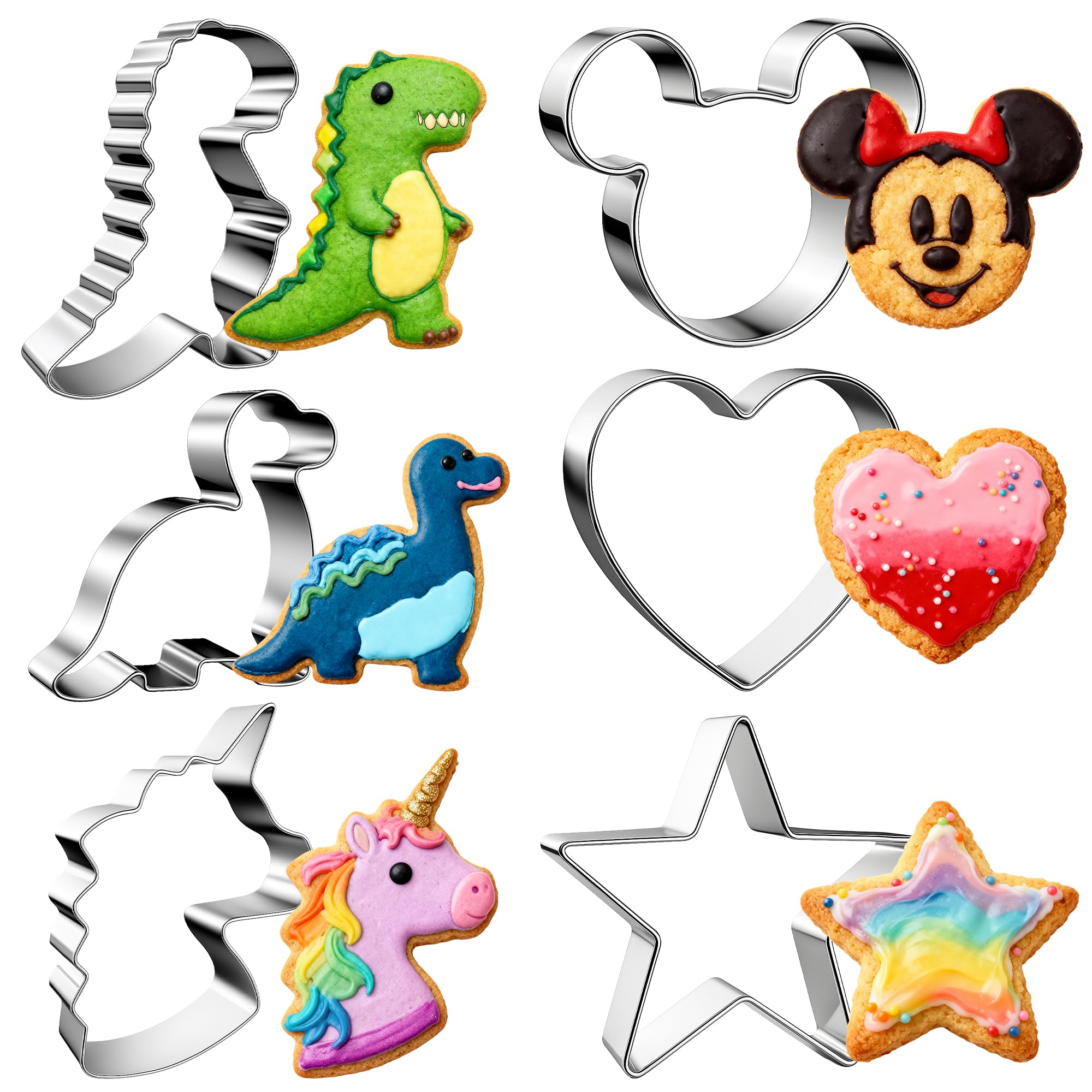 Stainless Steel Multi-Shape Cookie Cutters (6-Pack)