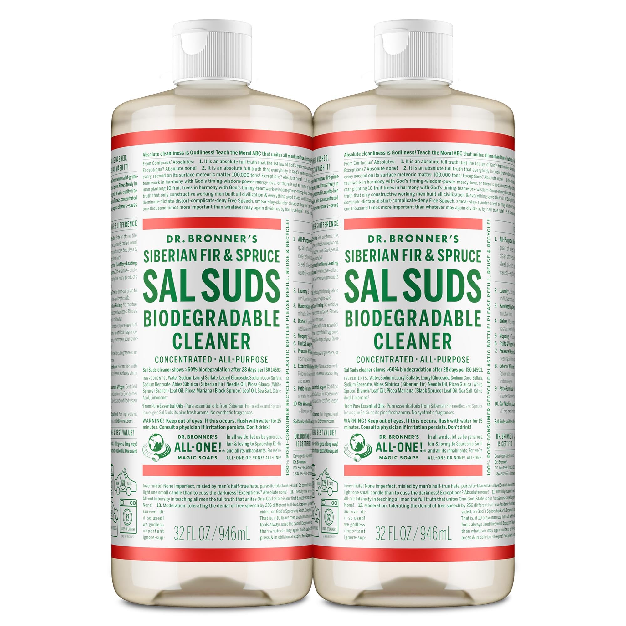 Dr. Bronner's Sal Suds Biodegradable Cleaner (32 Ounce, 2-Pack)