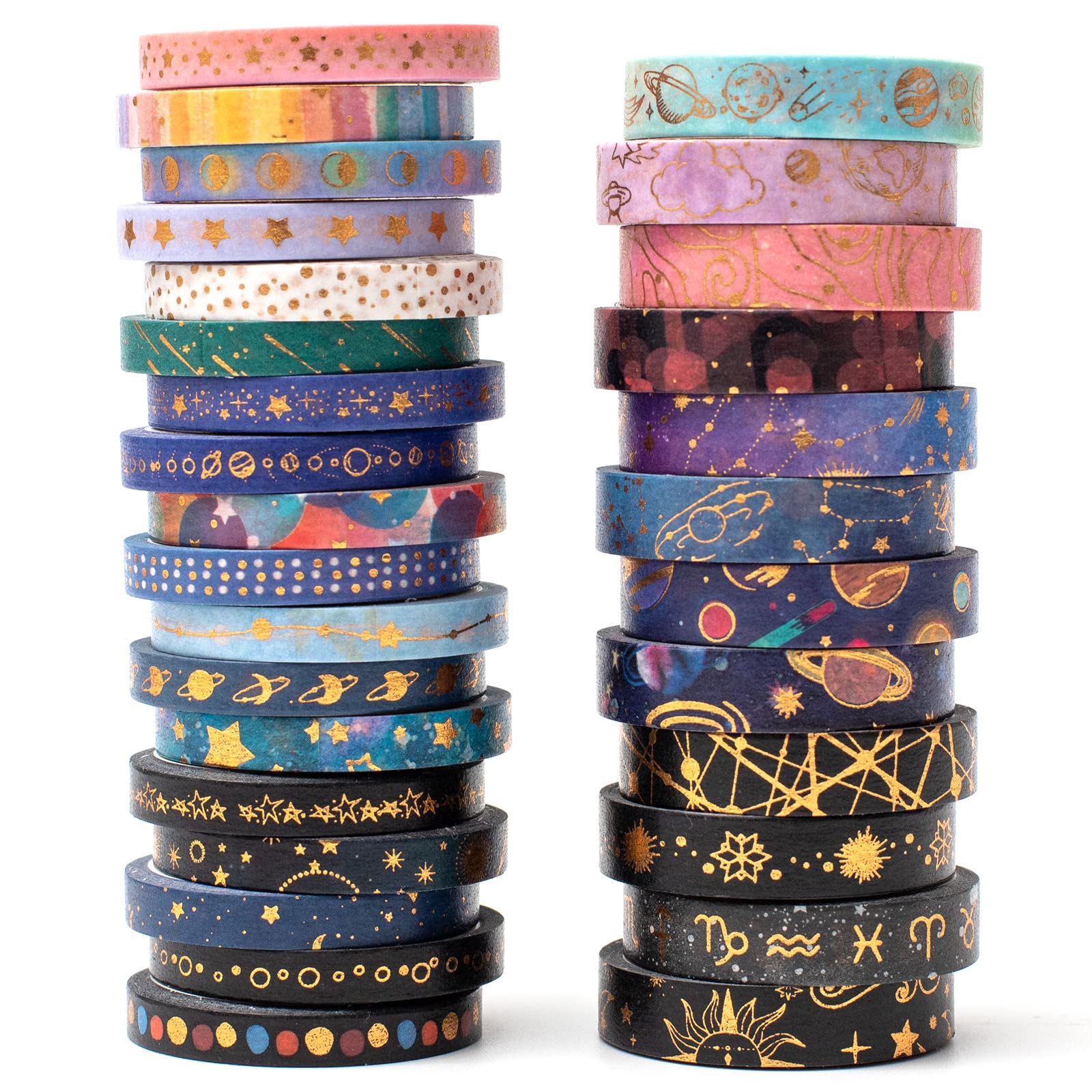 YUBX Galaxy Skinny Washi Tape Set