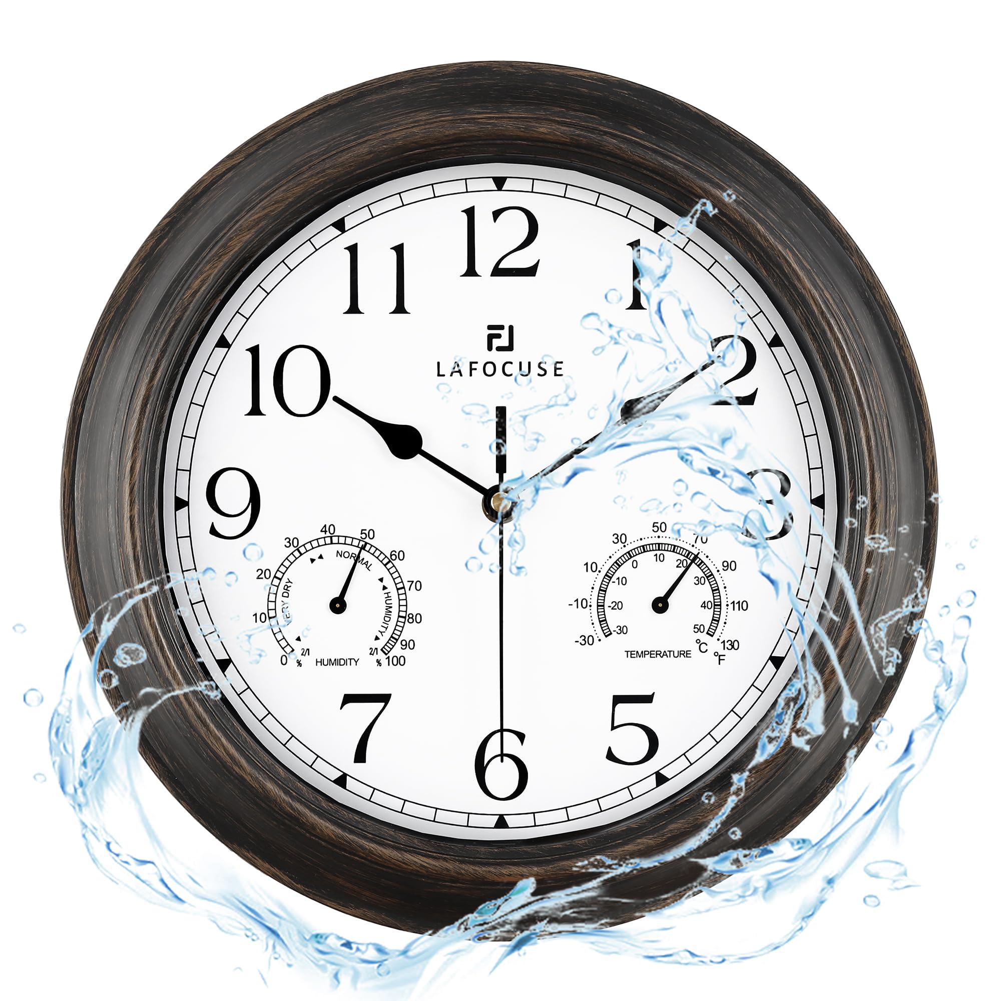 Lafocuse 12-inch Waterproof Patio Clock