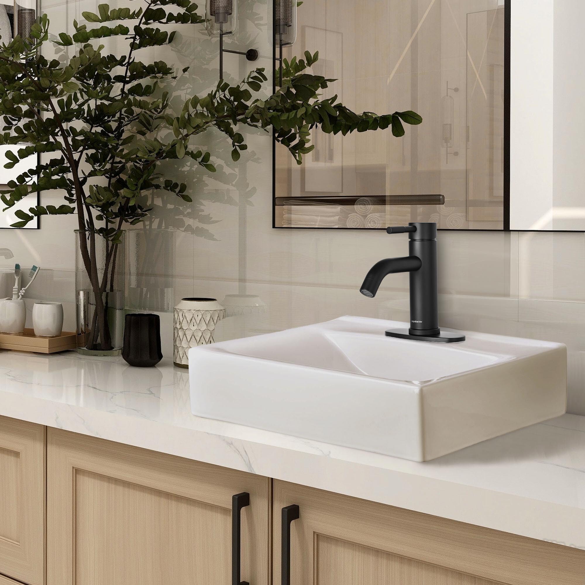 Aquaterior Rectangle Sink + Faucet Set
